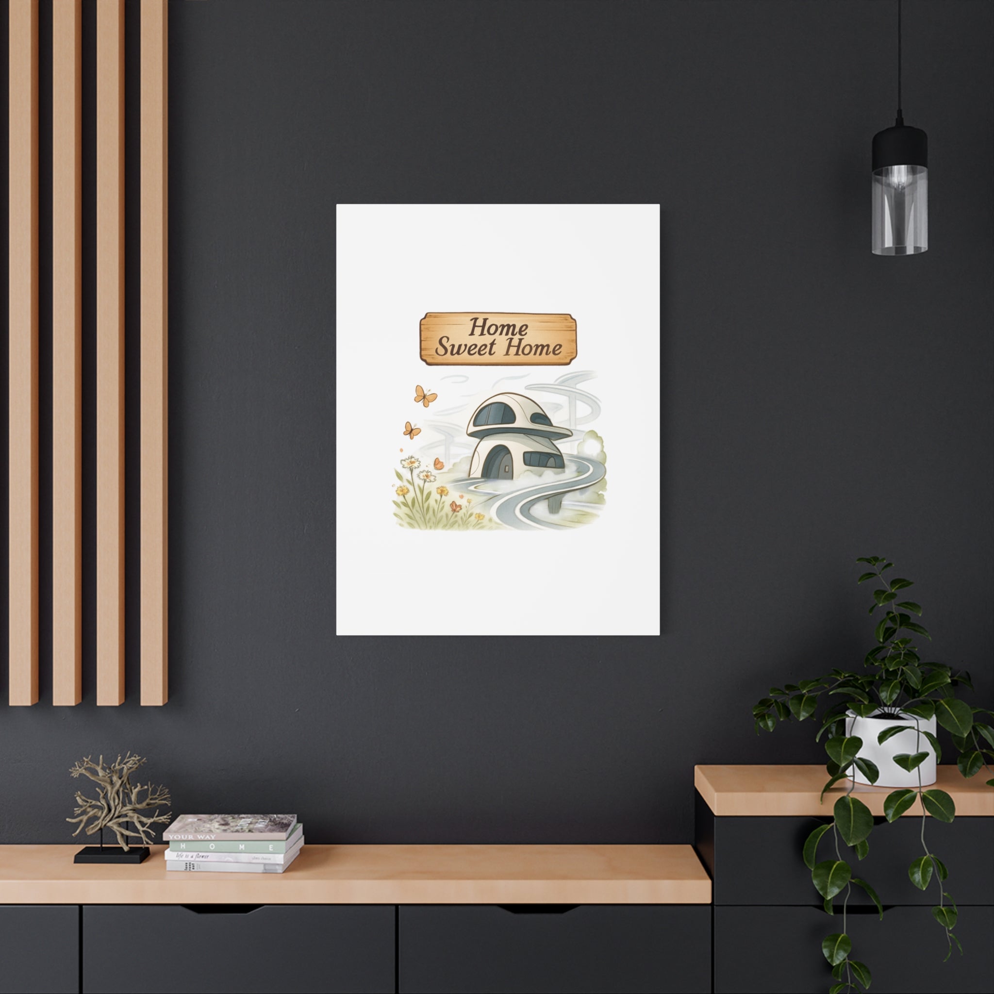 Home Sweet Home Canvas Wall Art — Cozy Cottage Matte Stretched Canvas