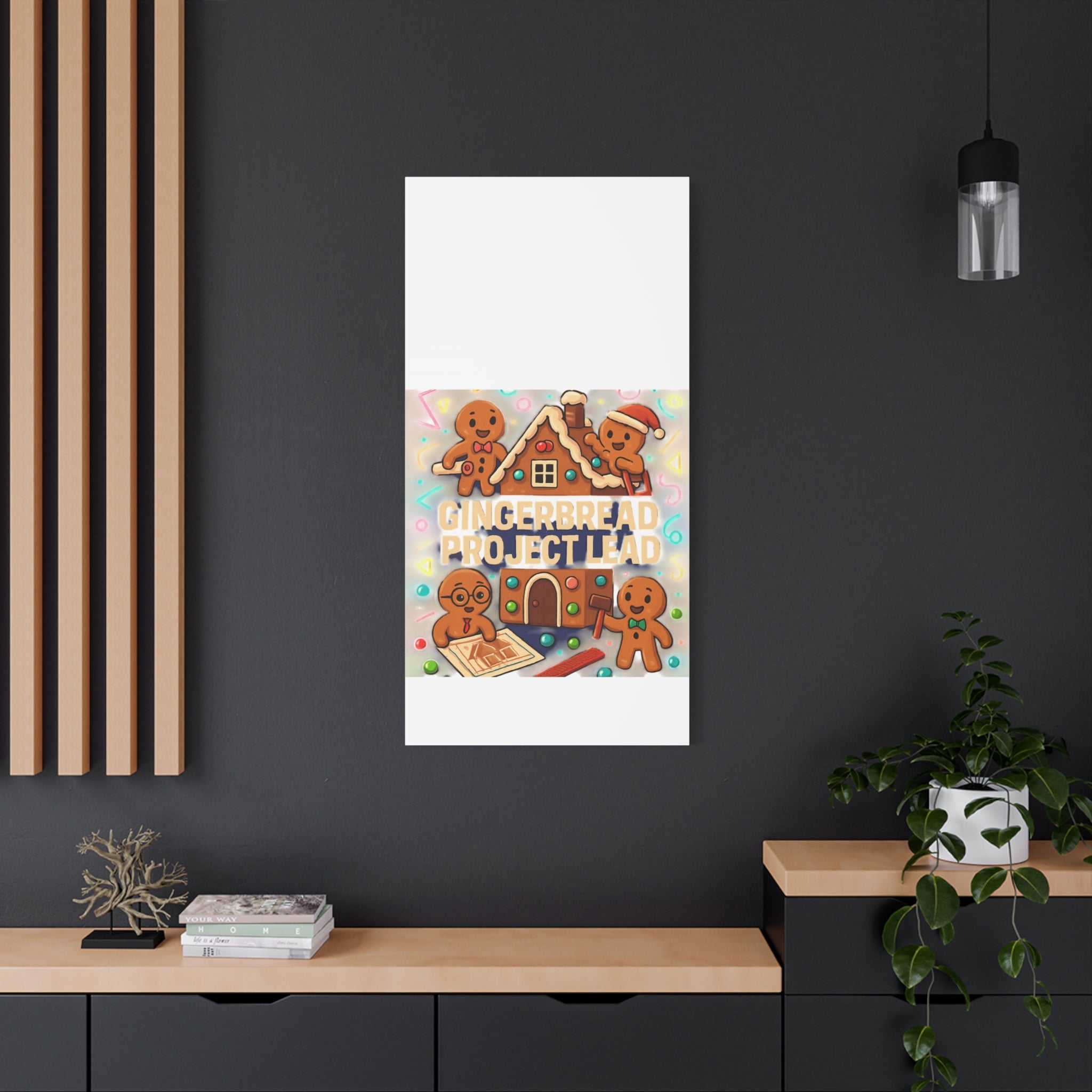 Gingerbread Project Lead Canvas Art — Holiday Kitchen Wall Decor