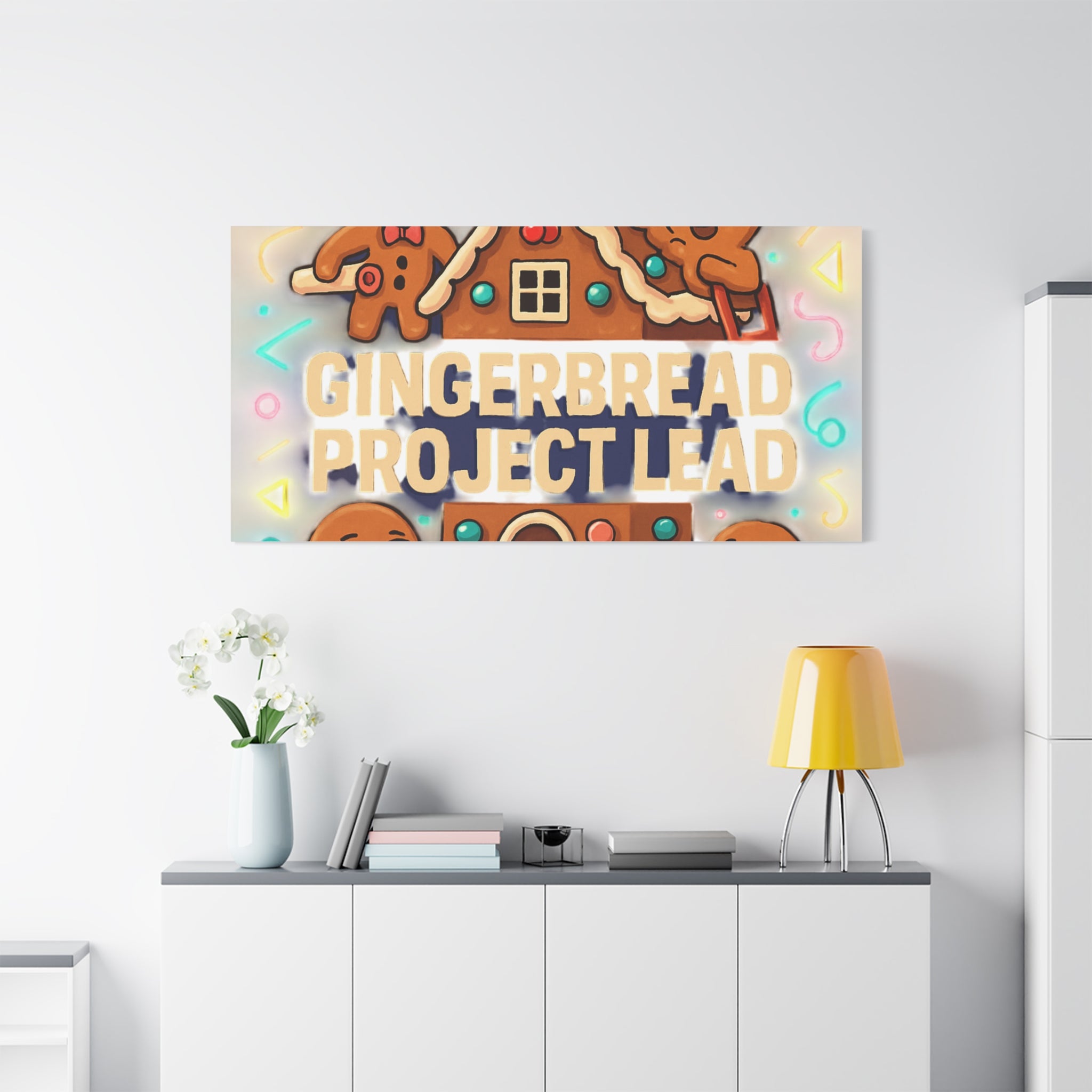 Gingerbread Project Lead Canvas Art — Holiday Kitchen Wall Decor