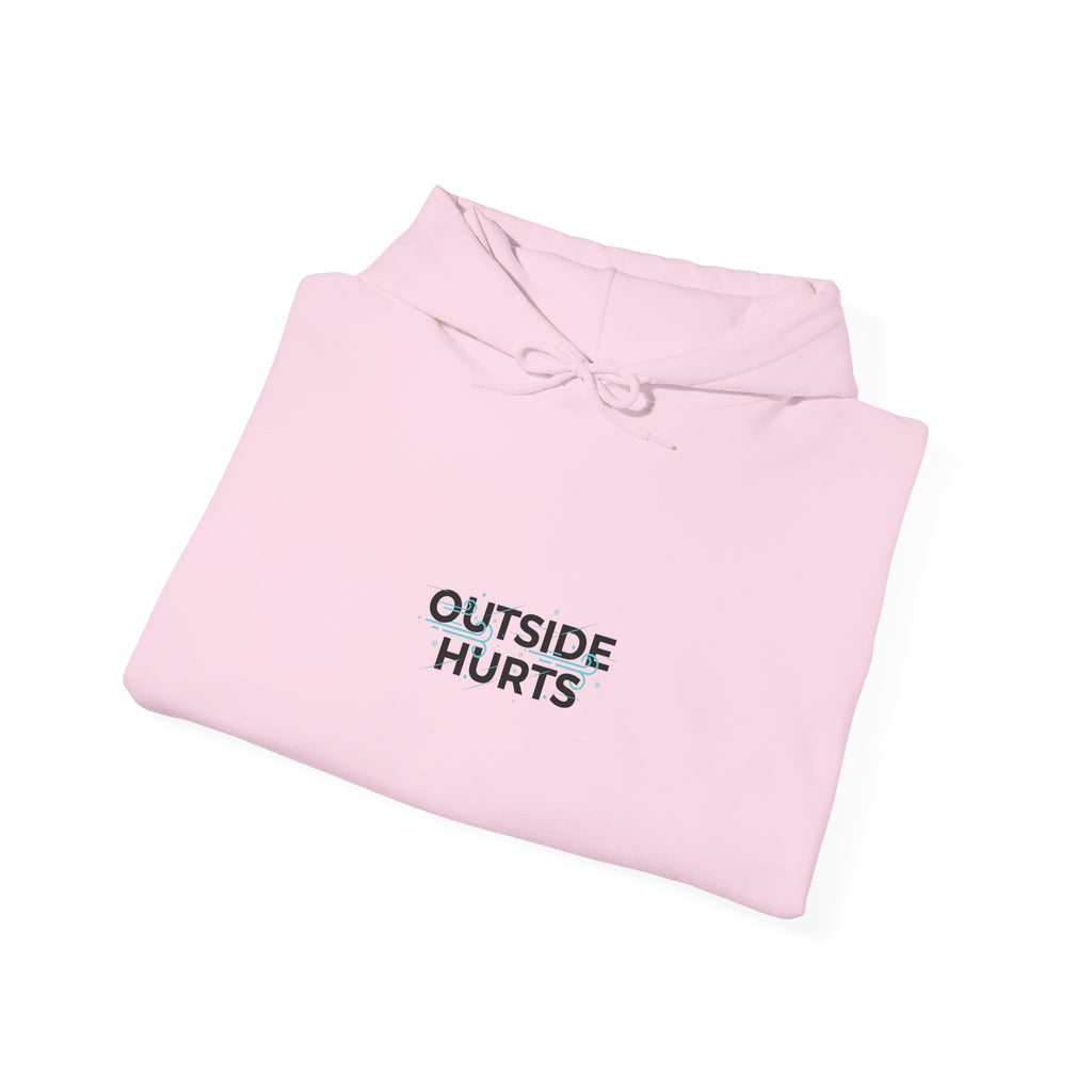 OUTSIDE HURTS Hoodie | wind-chill minimalism, winter meme