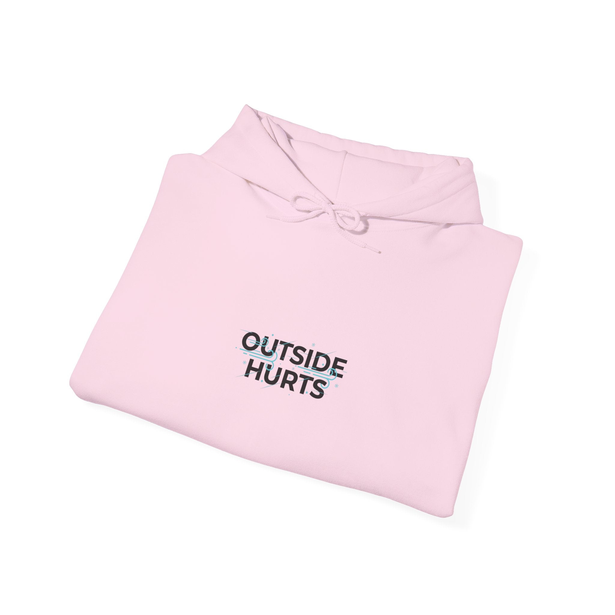 OUTSIDE HURTS Hoodie | wind-chill minimalism, winter meme