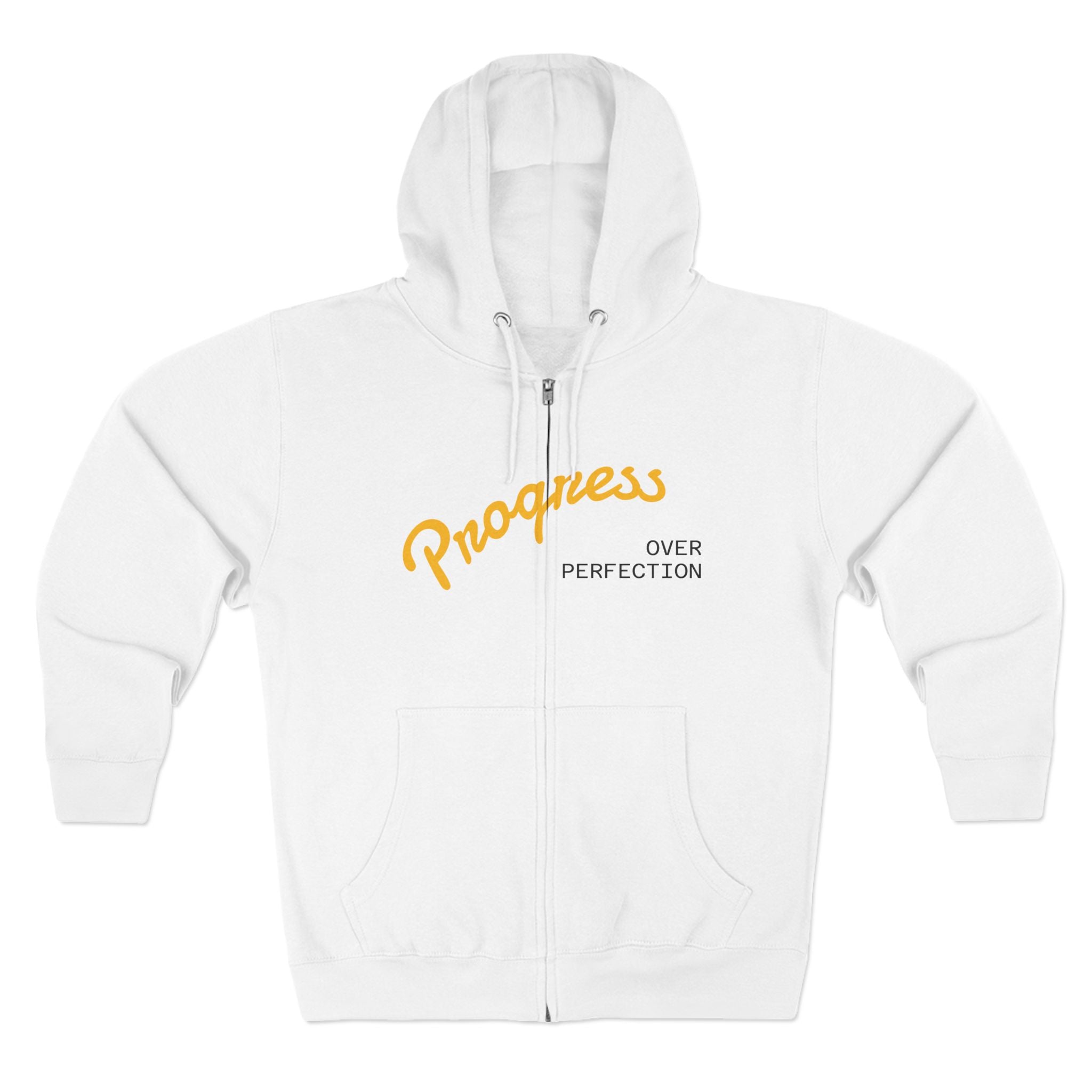 Progress Over Perfection hoodie | Motivational Zip Hoodie, Progress Is Made Quote