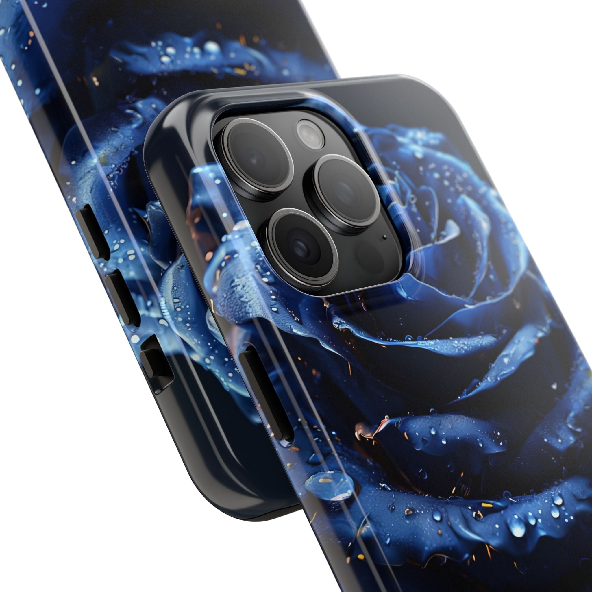 iPhone 17 Pro Max Tough Phone Case - Elegant Blue Rossy Design