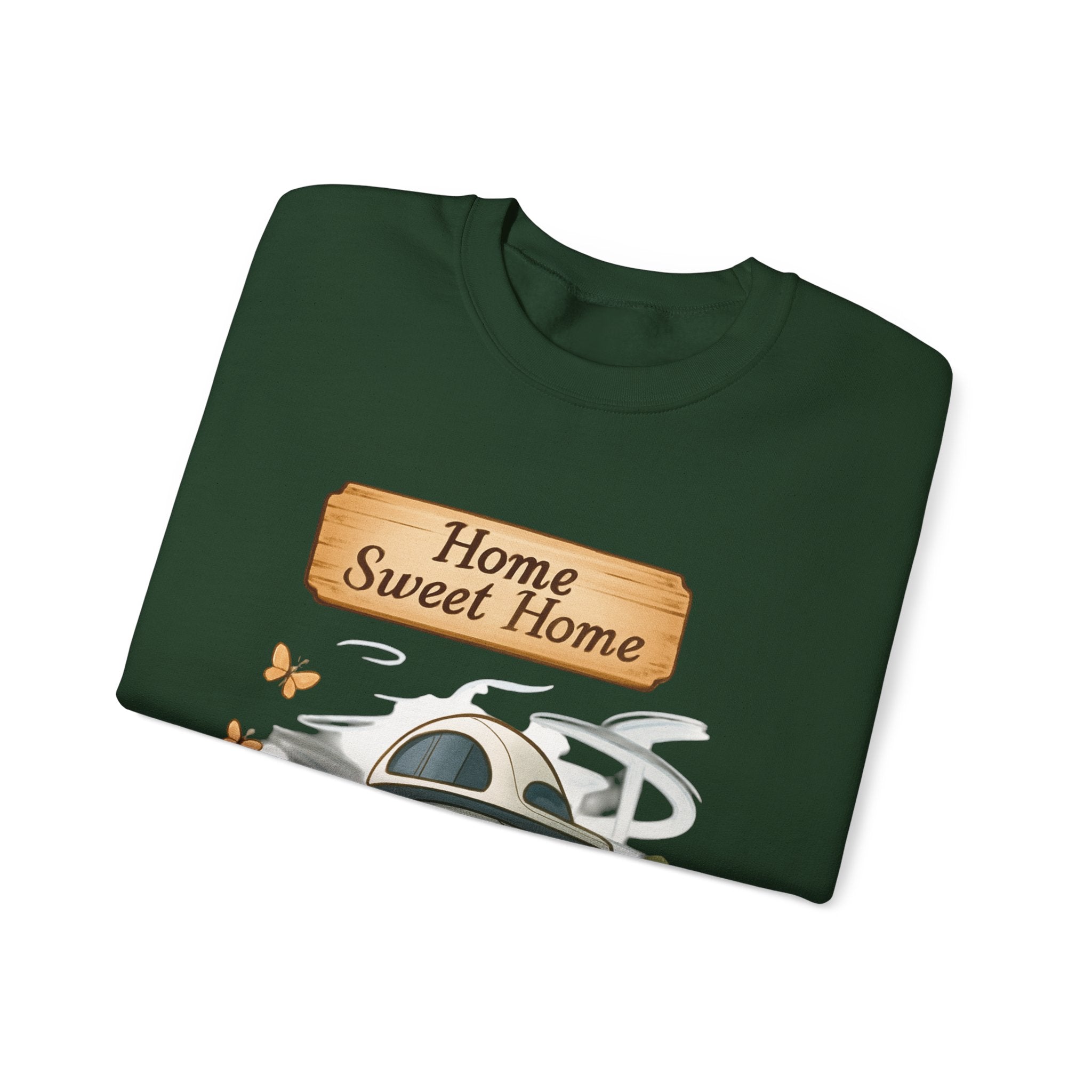 Crewneck Sweatshirt — “Home Sweet Home” Cozy Cottage Graphic
