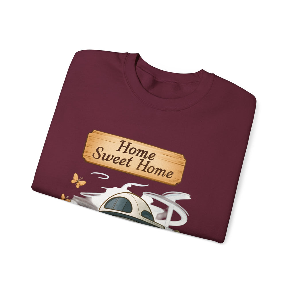 Crewneck Sweatshirt — “Home Sweet Home” Cozy Cottage Graphic
