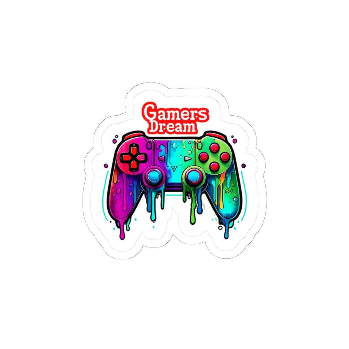 Colorful Gamer Dream Kiss-Cut Stickers | Gaming Decor, Laptop Accessories, Gift for Gamers, Custom Stickers, Fun Party Favors