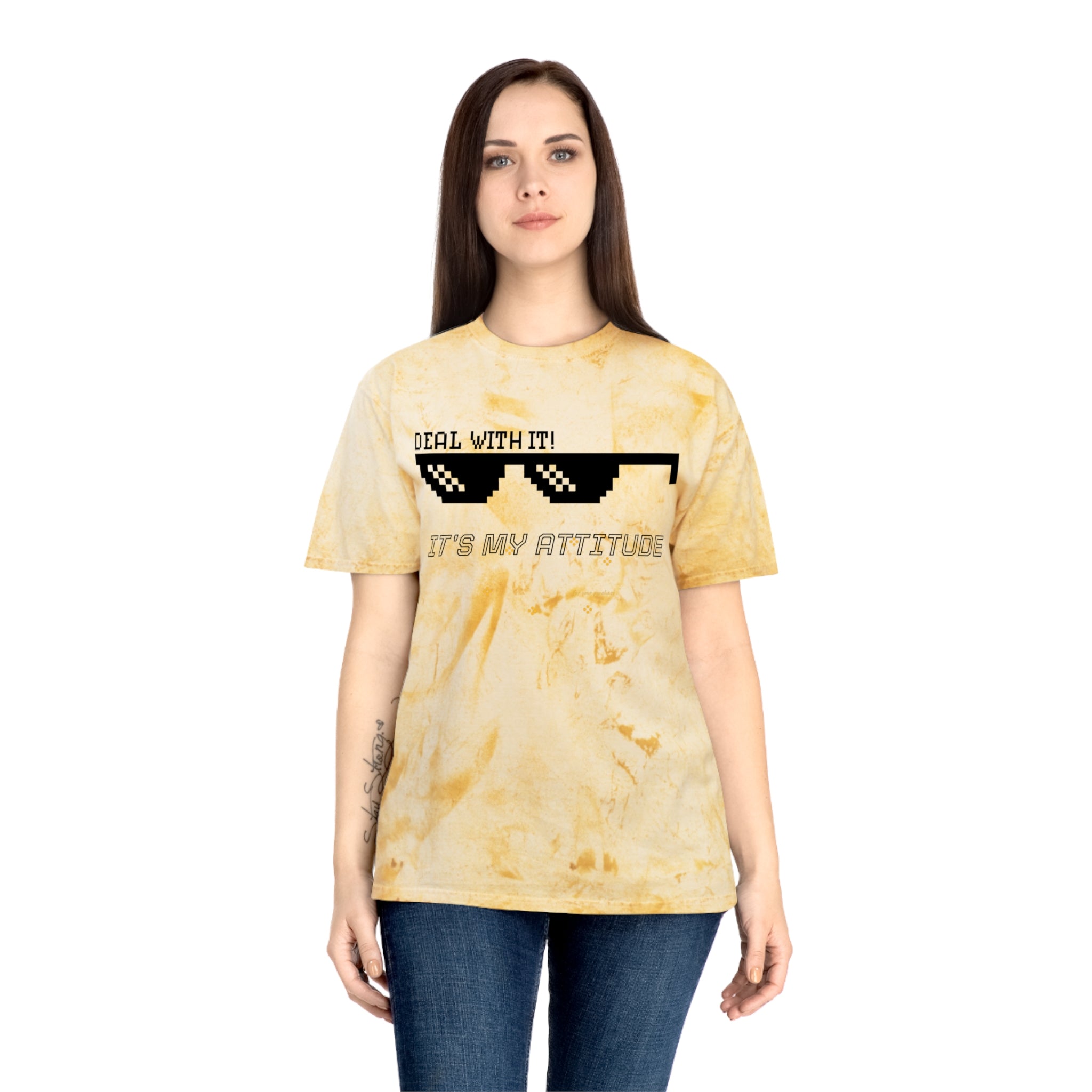 Deal With It Sunglasses Graphic Tee — "Deal With It! It’s My Attitude" Tie-Dye T-Shirt