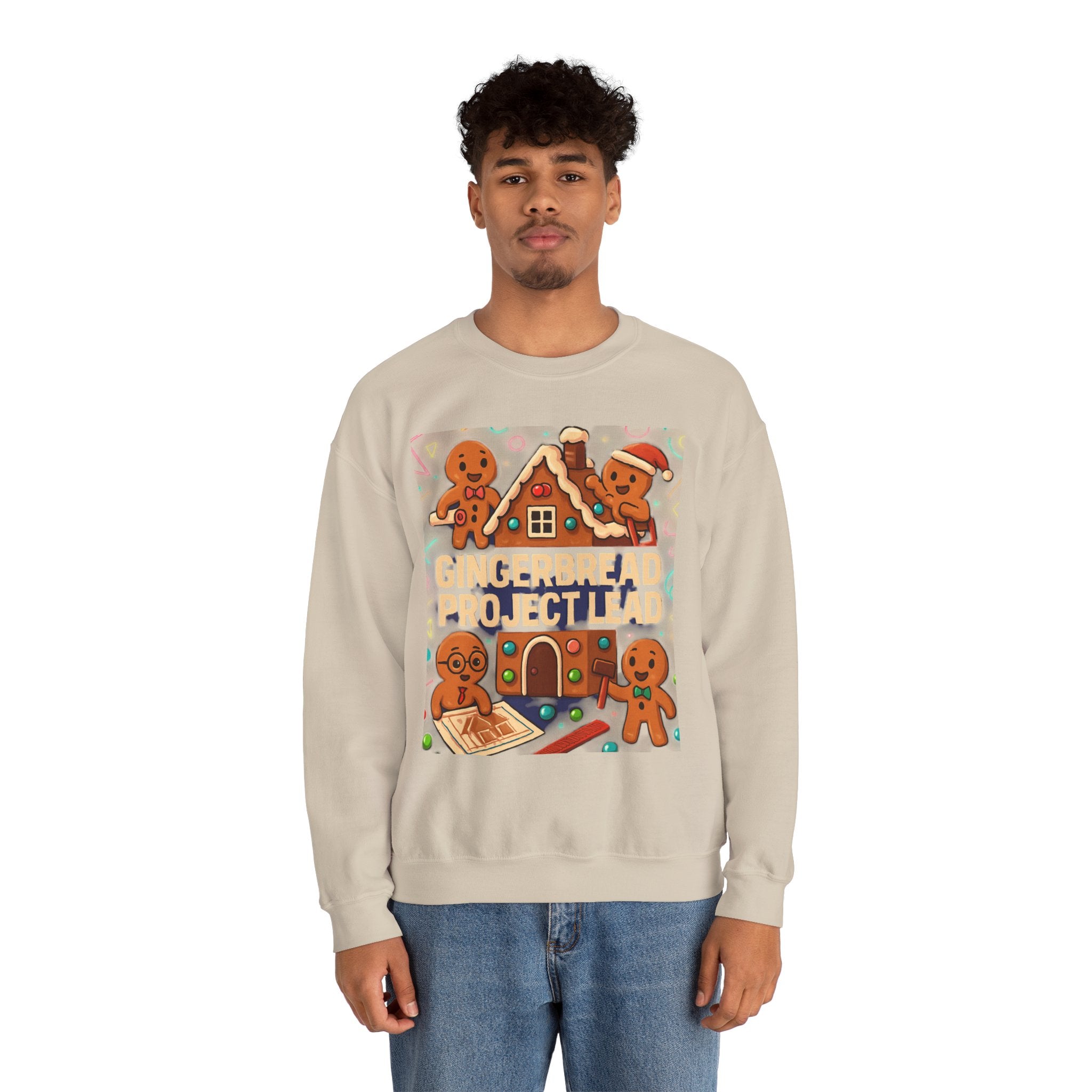 Gingerbread Project Lab Sweatshirt — Cute Holiday Cookie House Crewneck