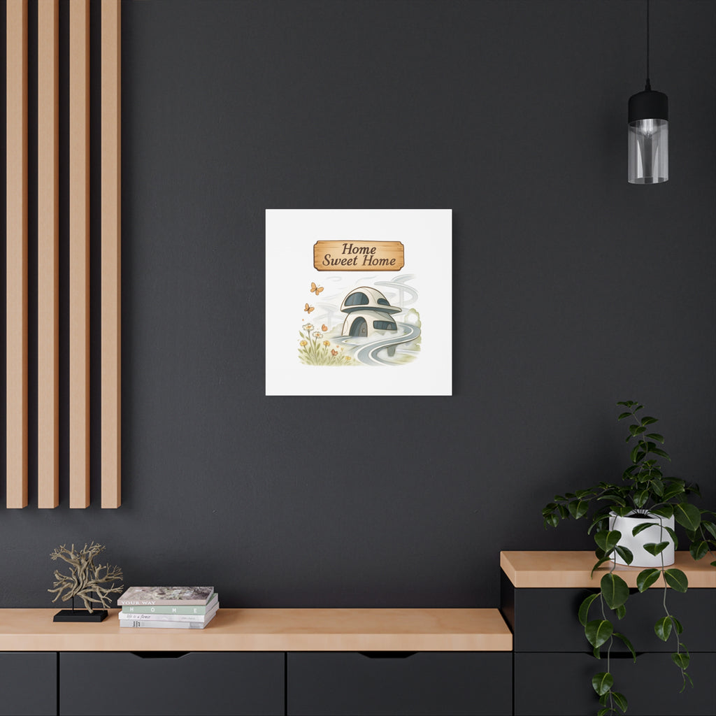 Home Sweet Home Canvas Wall Art — Cozy Cottage Matte Stretched Canvas