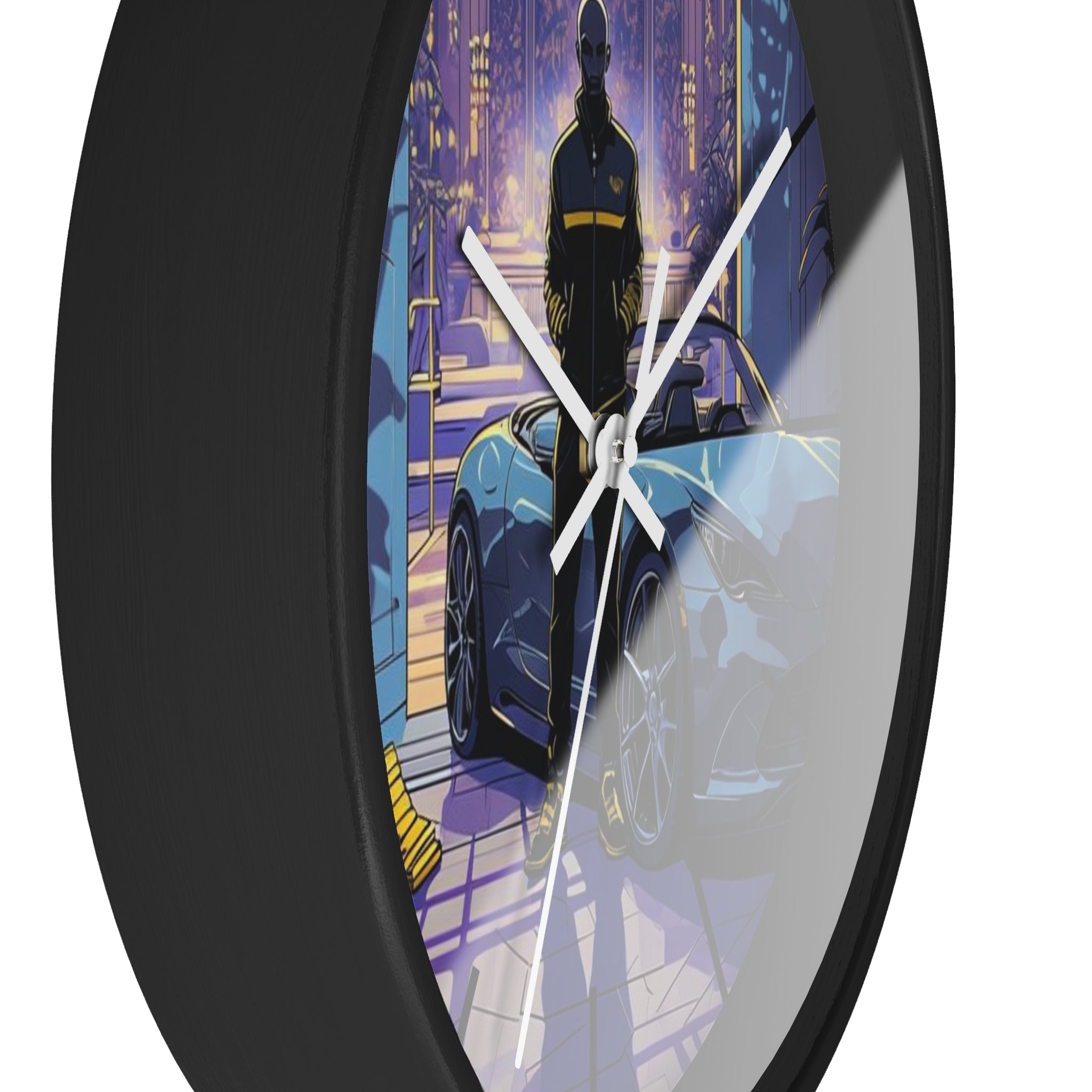 Luxury Sports Car Wall Clock — Modern Gangster Mansion Scene