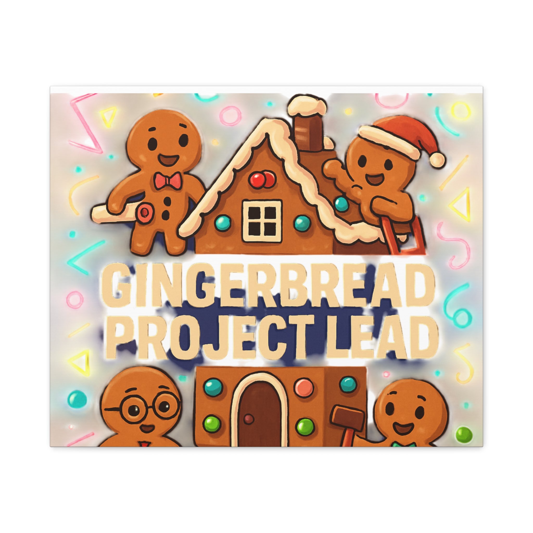 Gingerbread Project Lead Canvas Art — Holiday Kitchen Wall Decor