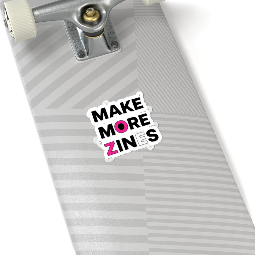 MAKE MORE ZINES Sticker | ransom collage, cutout letters