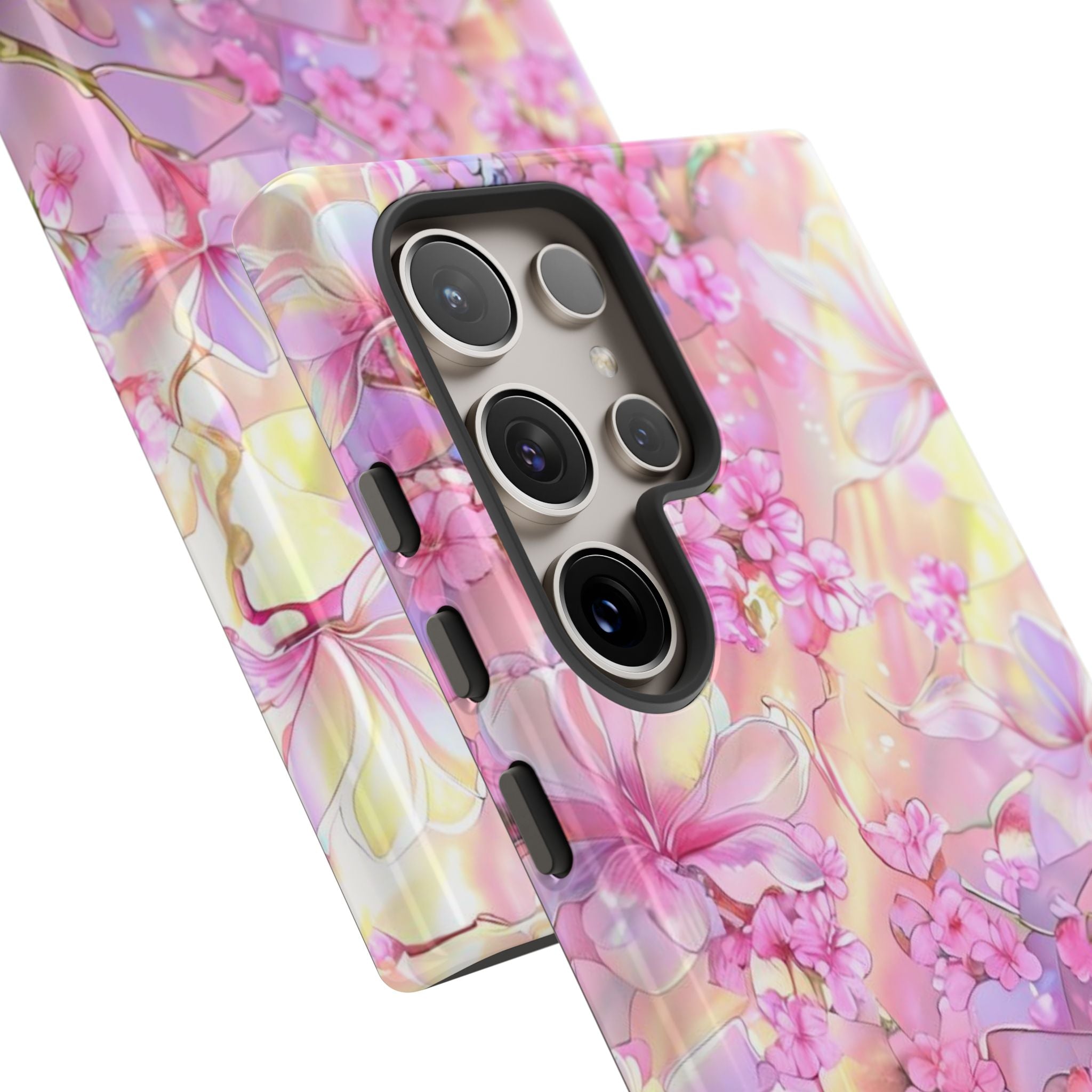 Floral Elegance Tough Phone Case – Dual-Layer Protection for iPhone 17/16/15 & Samsung | Glossy or Matte Finish | Morphesa