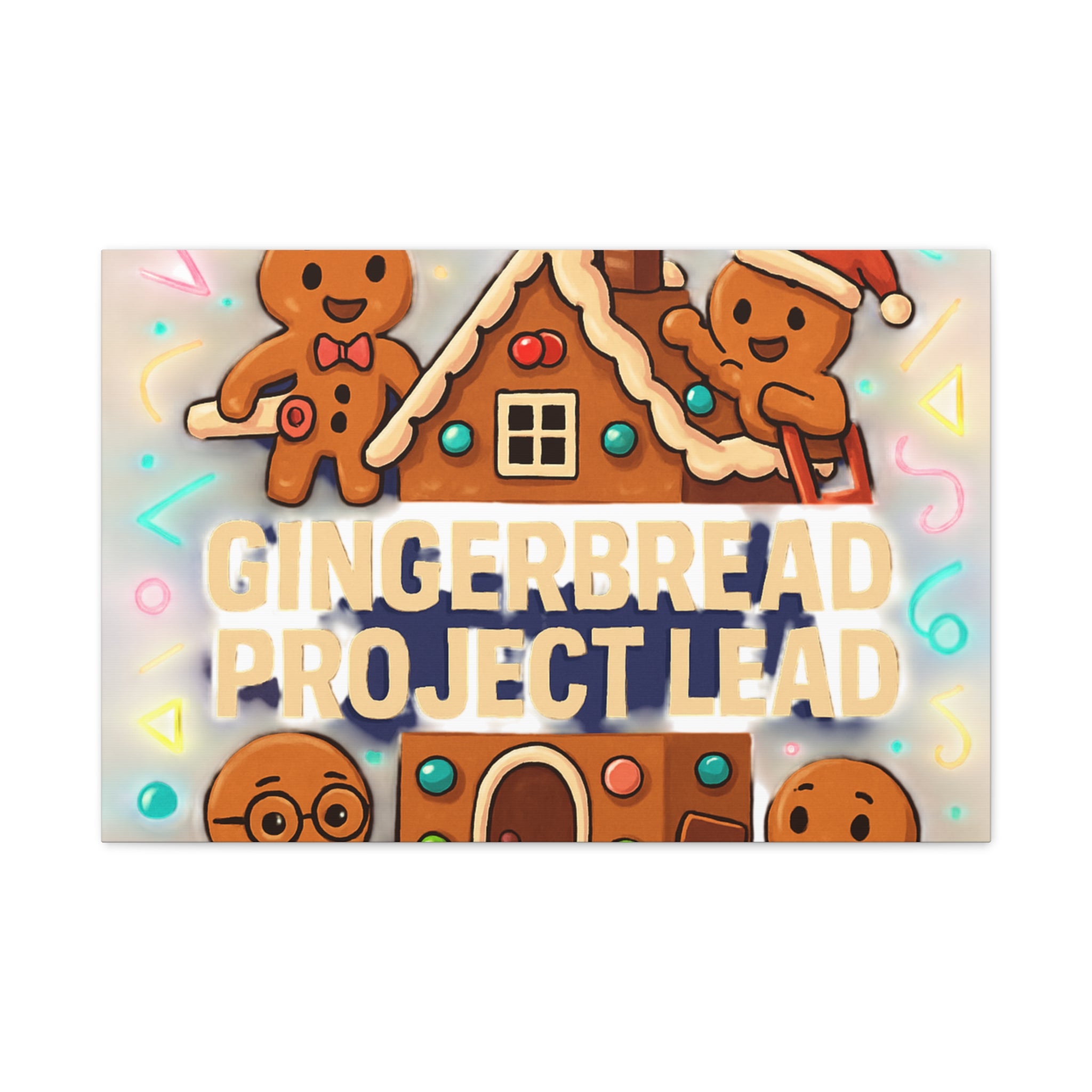 Gingerbread Project Lead Canvas Art — Holiday Kitchen Wall Decor