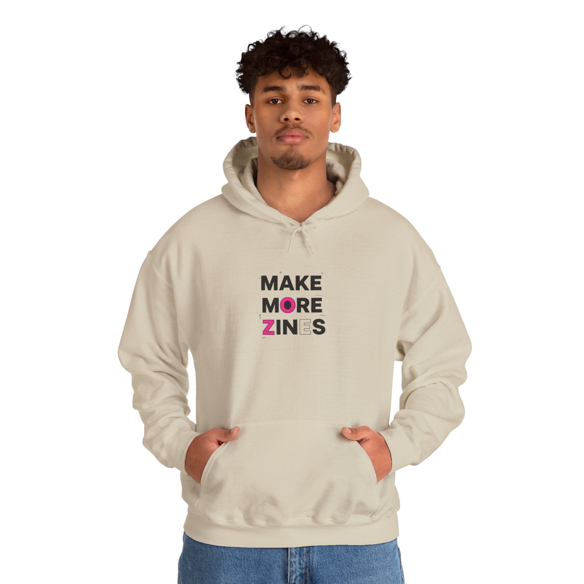 Make More Zines Hoodie | ransom collage, cutout letters design