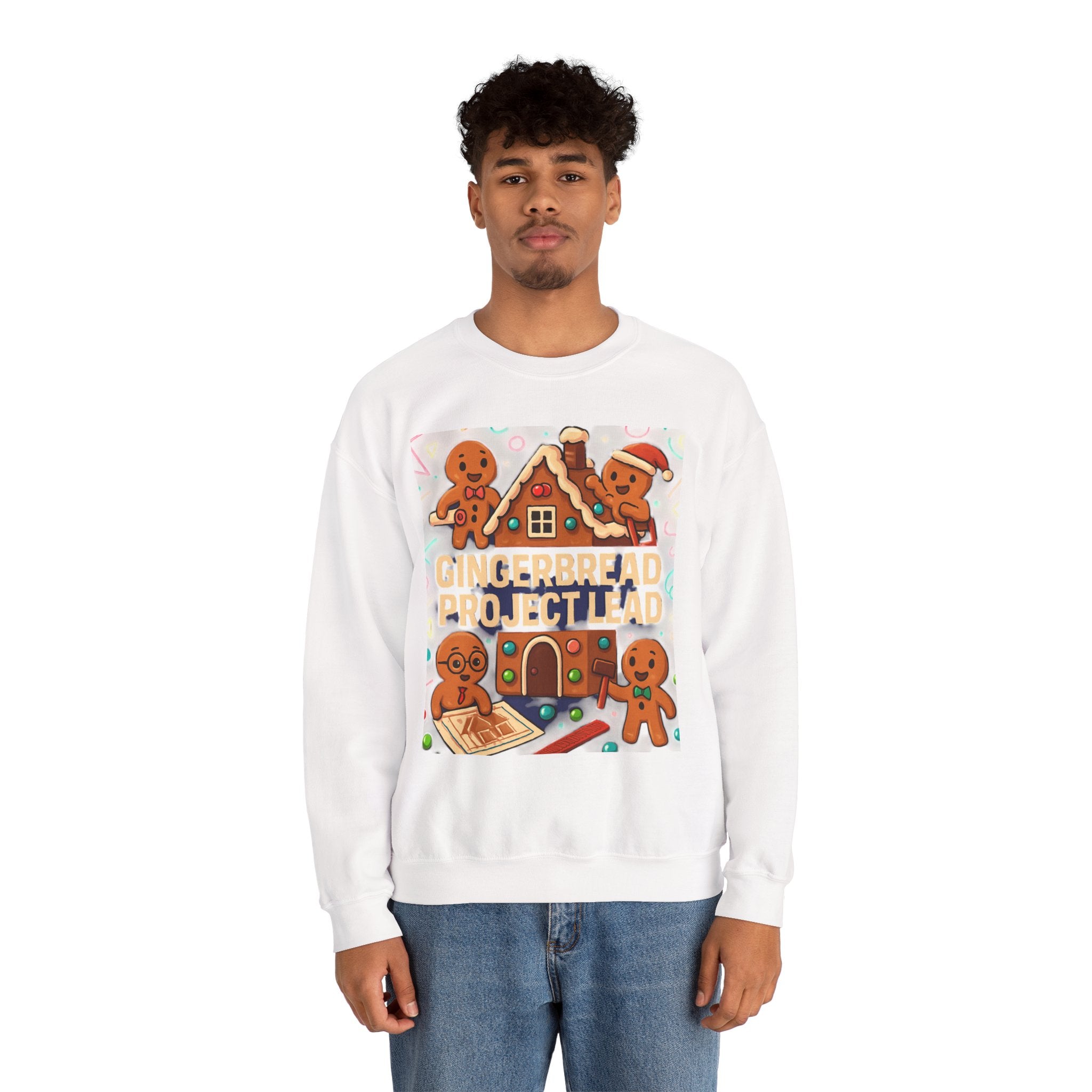 Gingerbread Project Lab Sweatshirt — Cute Holiday Cookie House Crewneck
