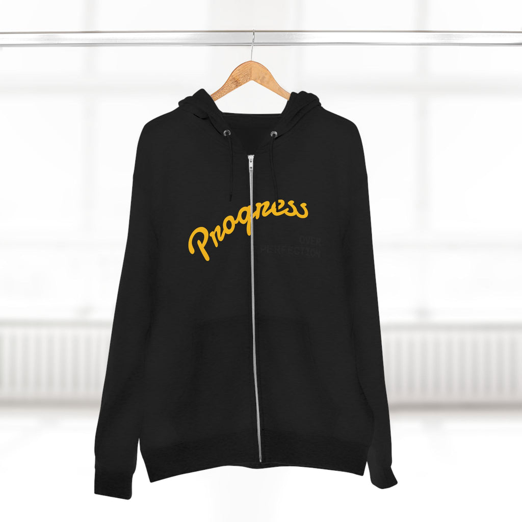 Progress Over Perfection hoodie | Motivational Zip Hoodie, Progress Is Made Quote
