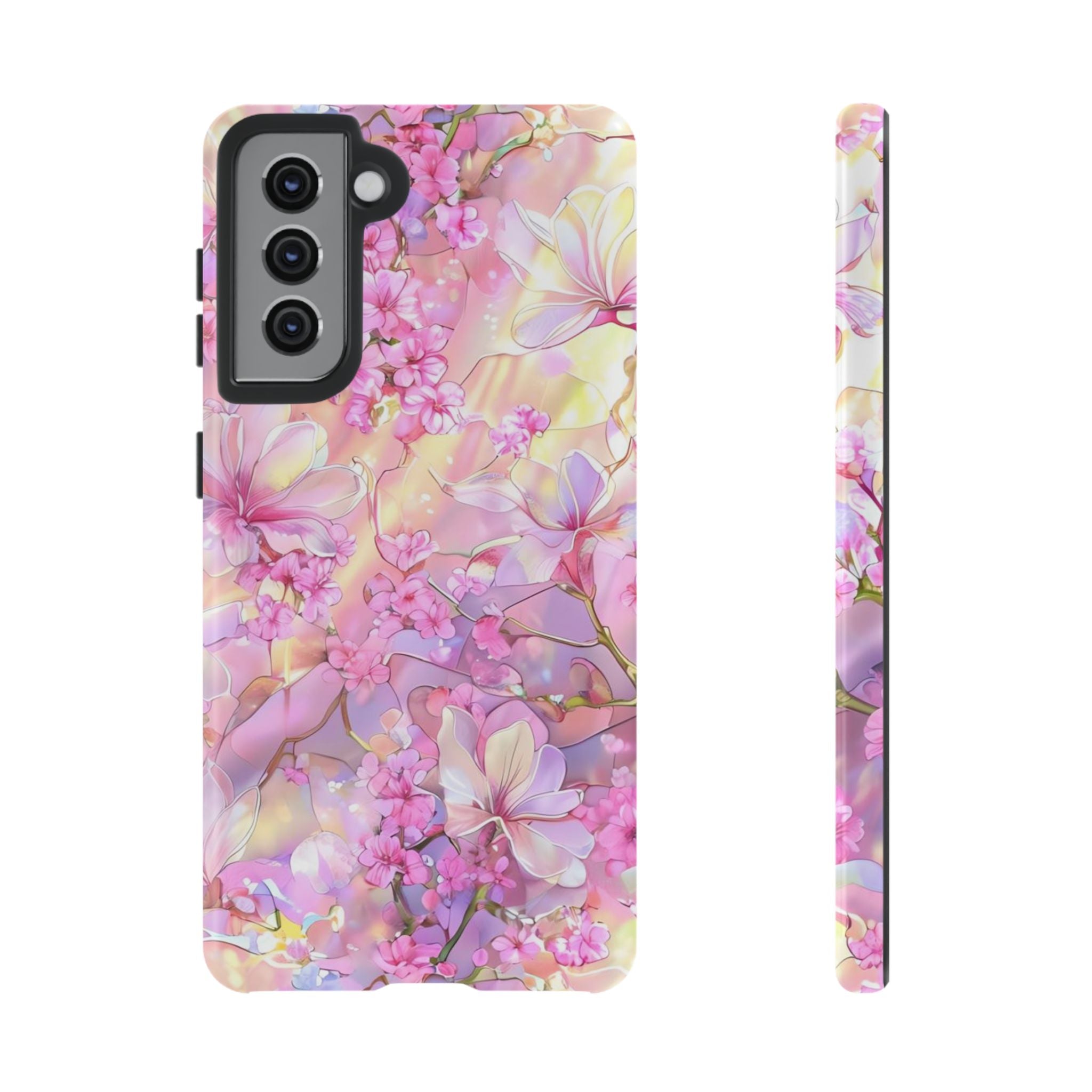 Floral Elegance Tough Phone Case – Dual-Layer Protection for iPhone 17/16/15 & Samsung | Glossy or Matte Finish | Morphesa
