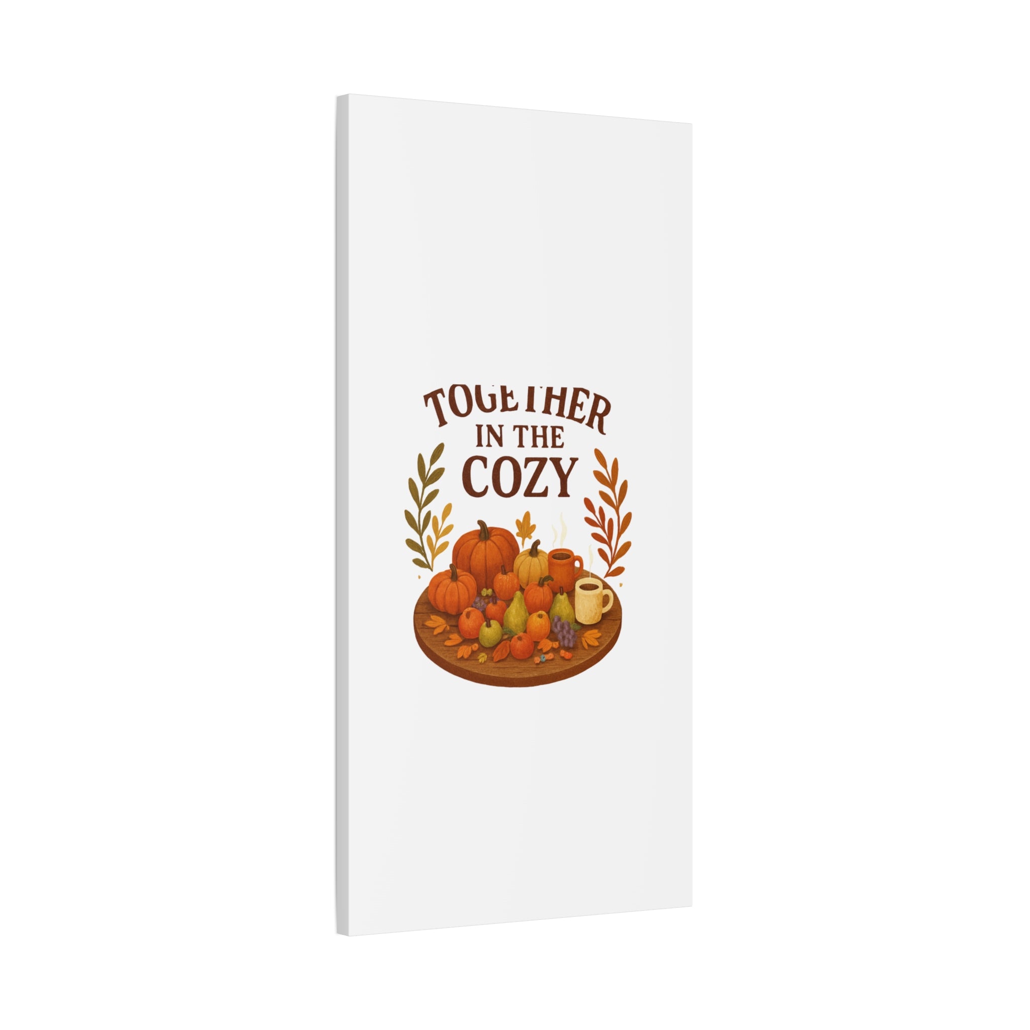 Fall Harvest Cozy Canvas Wall Art – "In The Cozy" Pumpkin & Coffee Autumn Decor