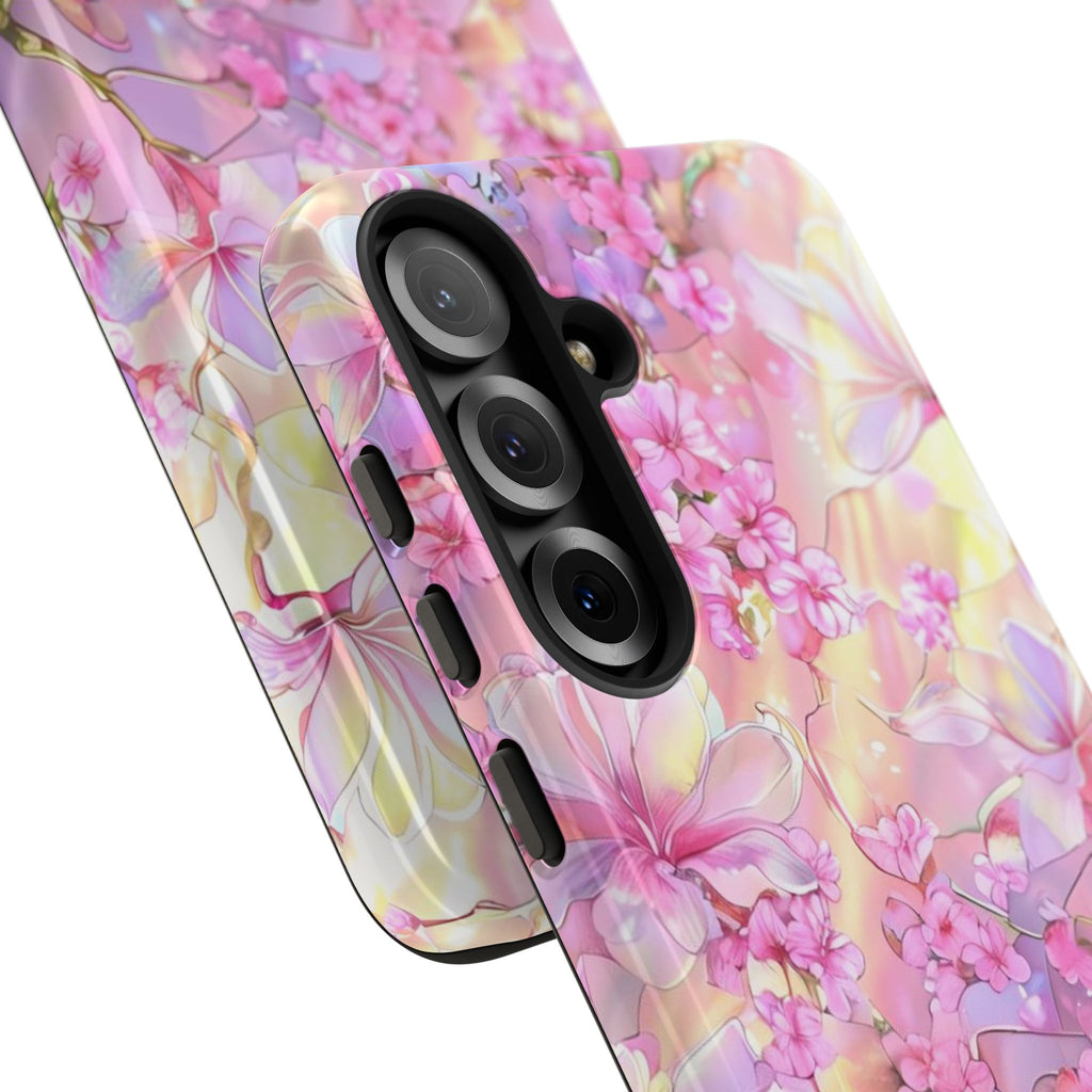 Floral Elegance Tough Phone Case – Dual-Layer Protection for iPhone 17/16/15 & Samsung | Glossy or Matte Finish | Morphesa