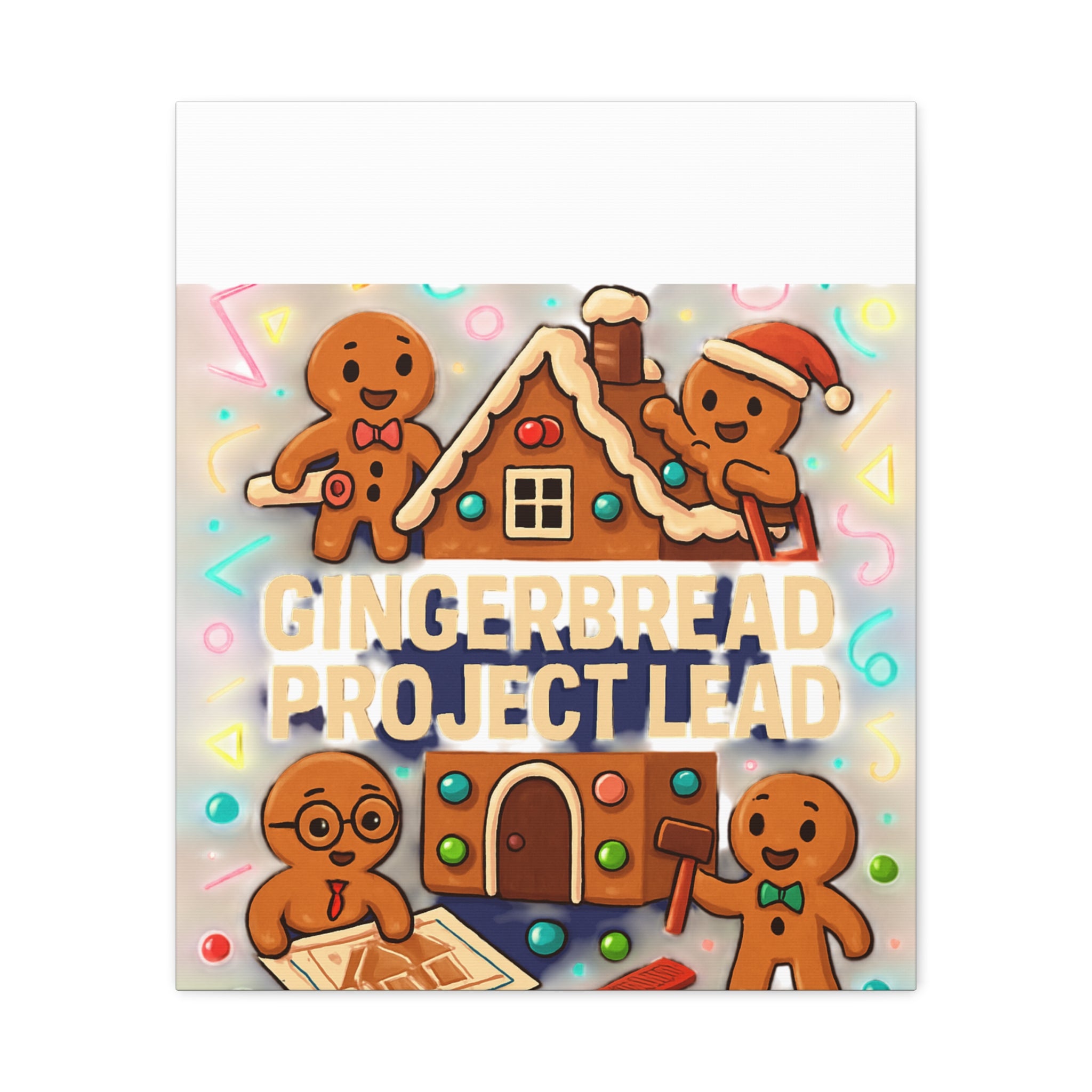 Gingerbread Project Lead Canvas Art — Holiday Kitchen Wall Decor