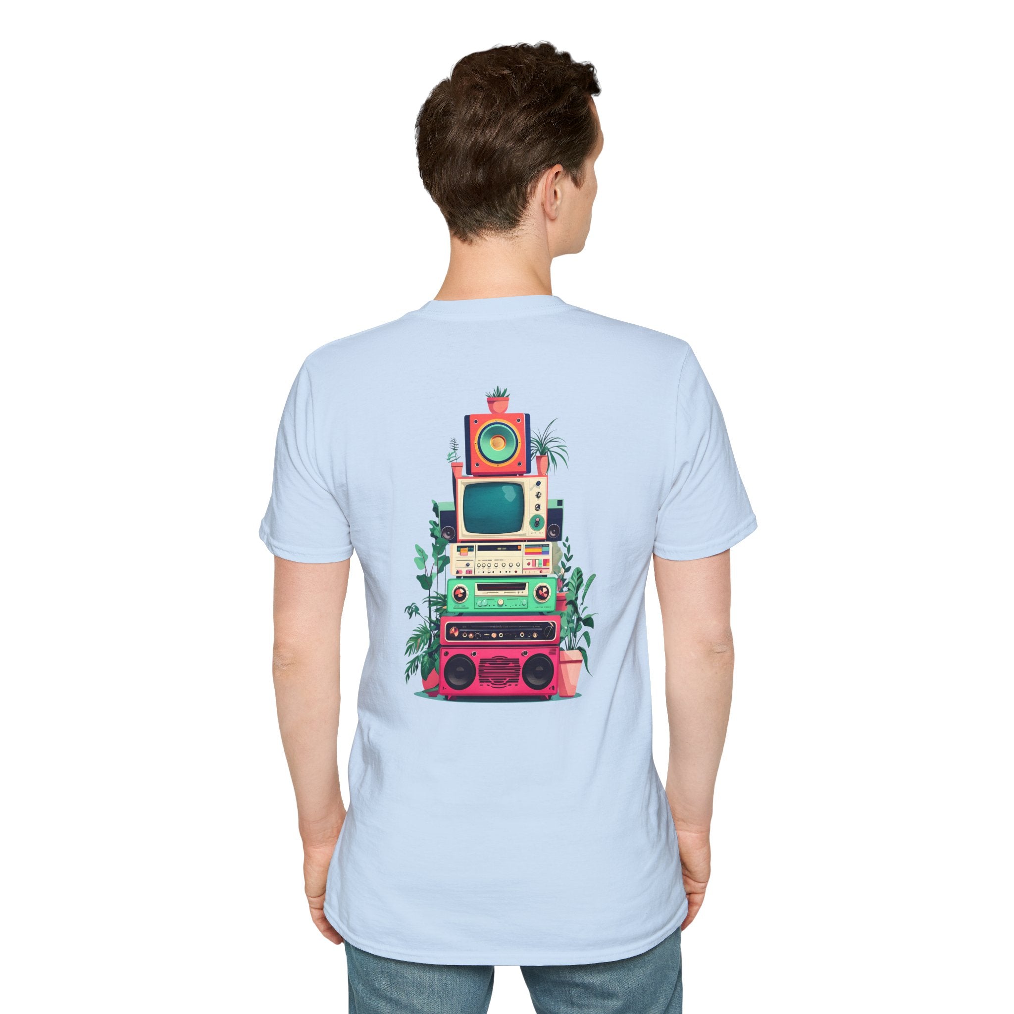 Retro Beach Vibes Unisex Softstyle T-Shirt, Casual Summer Tee, Vintage Style Shirt, Music Lover Gift, Relaxed Fit Apparel