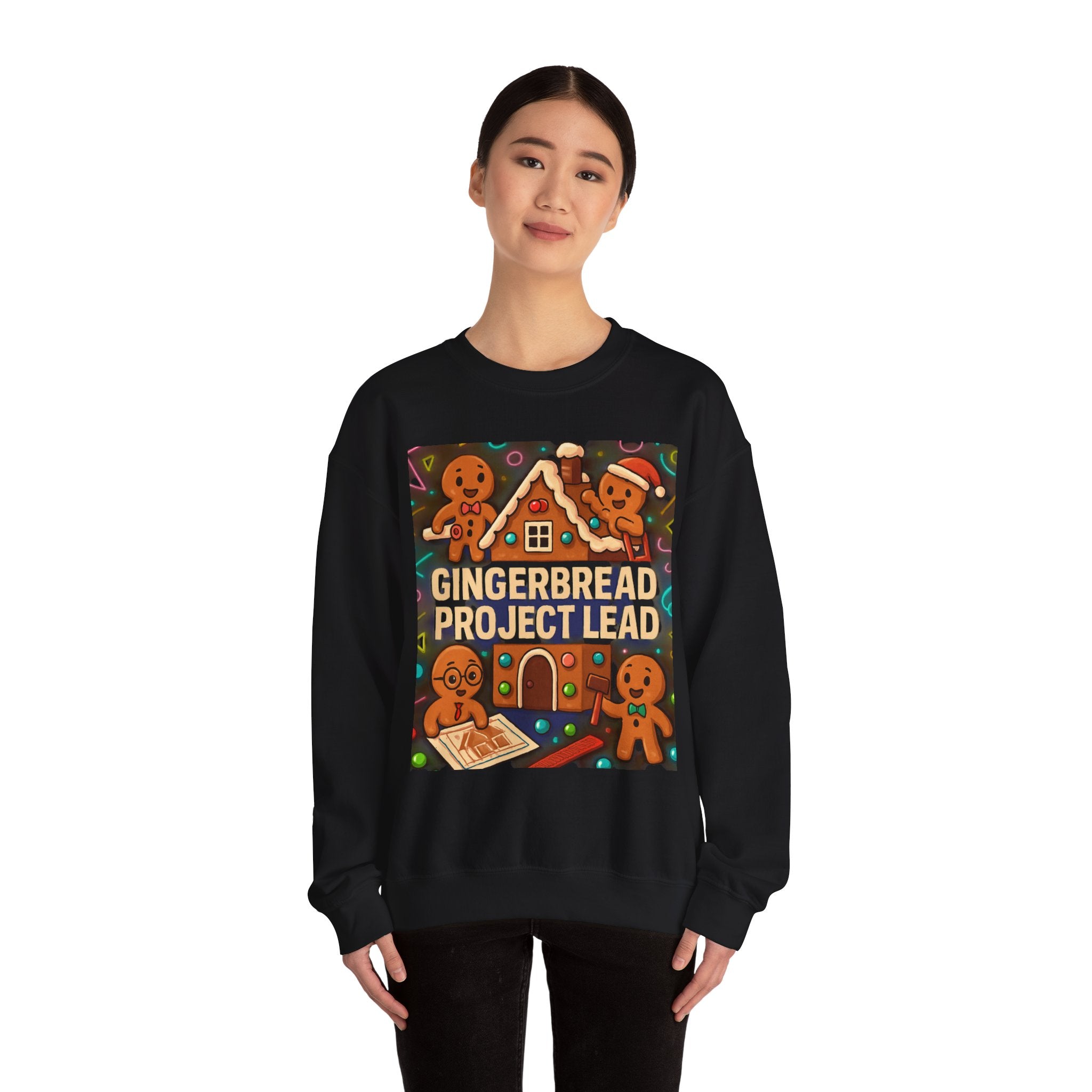 Gingerbread Project Lab Sweatshirt — Cute Holiday Cookie House Crewneck