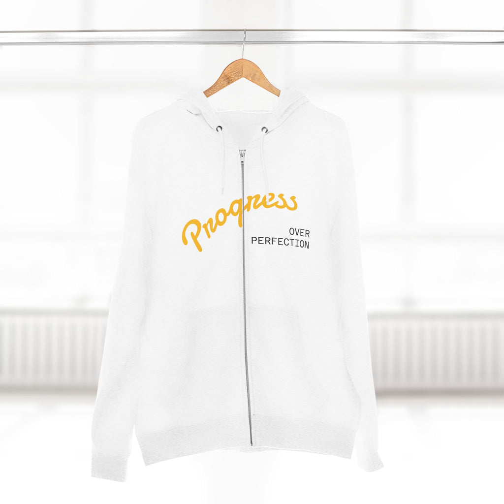 Progress Over Perfection hoodie | Motivational Zip Hoodie, Progress Is Made Quote