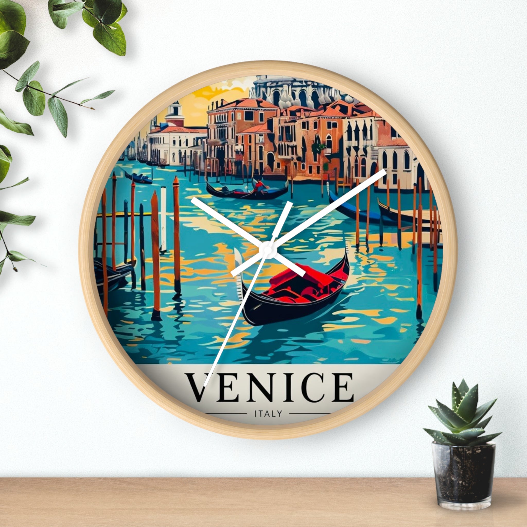 Venetian Wall Clock - Vintage Coastal Decor, Nautical Home Decoration, Gift for Travel Lovers, Clock for Beach House, Wall Art