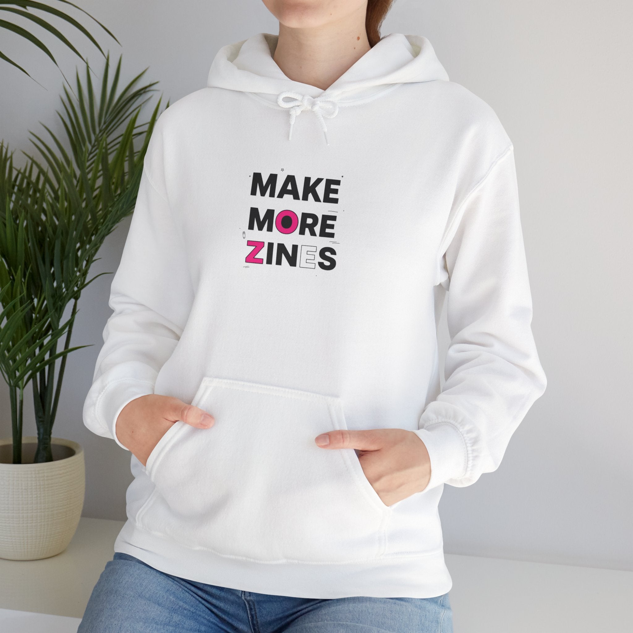 Make More Zines Hoodie | ransom collage, cutout letters design