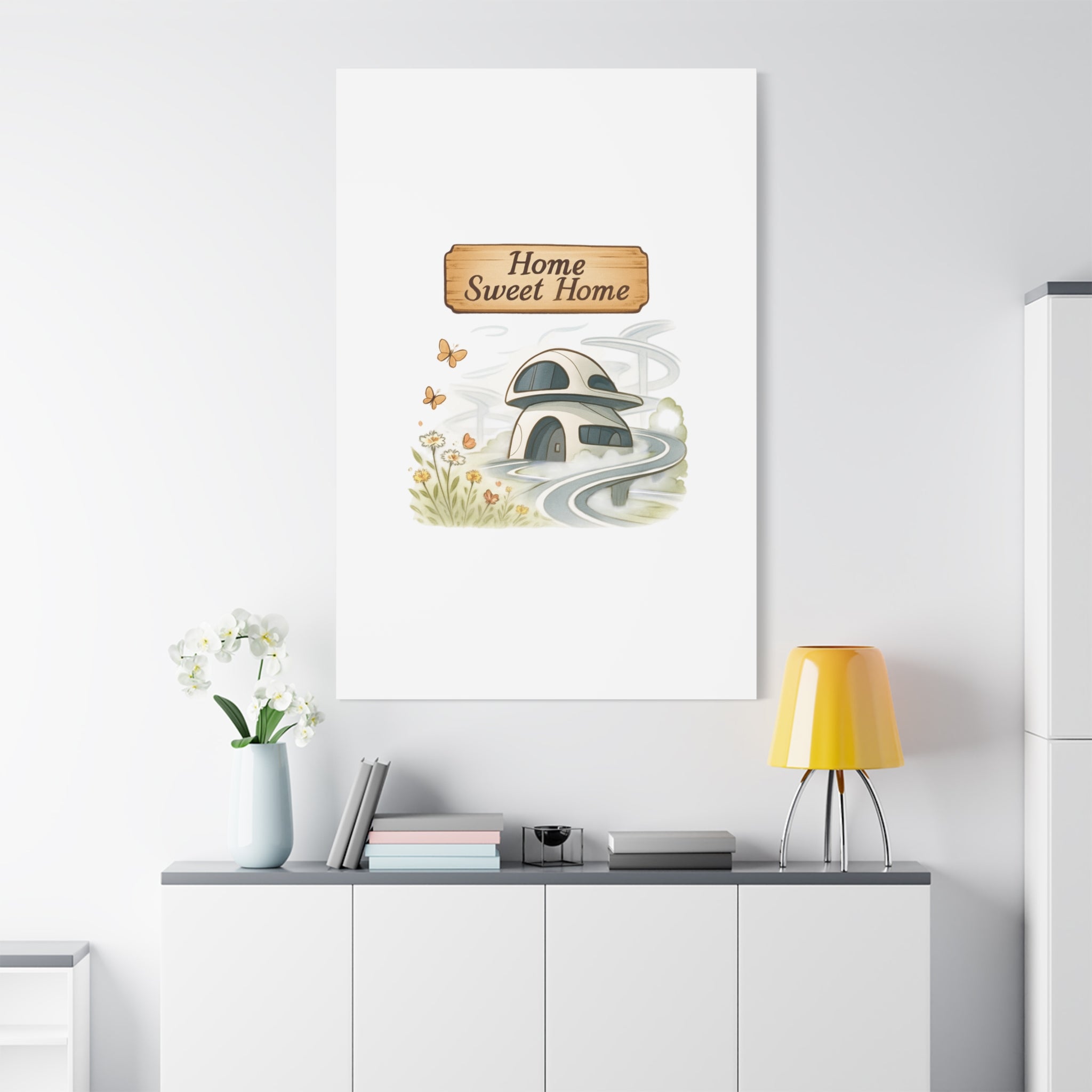 Home Sweet Home Canvas Wall Art — Cozy Cottage Matte Stretched Canvas