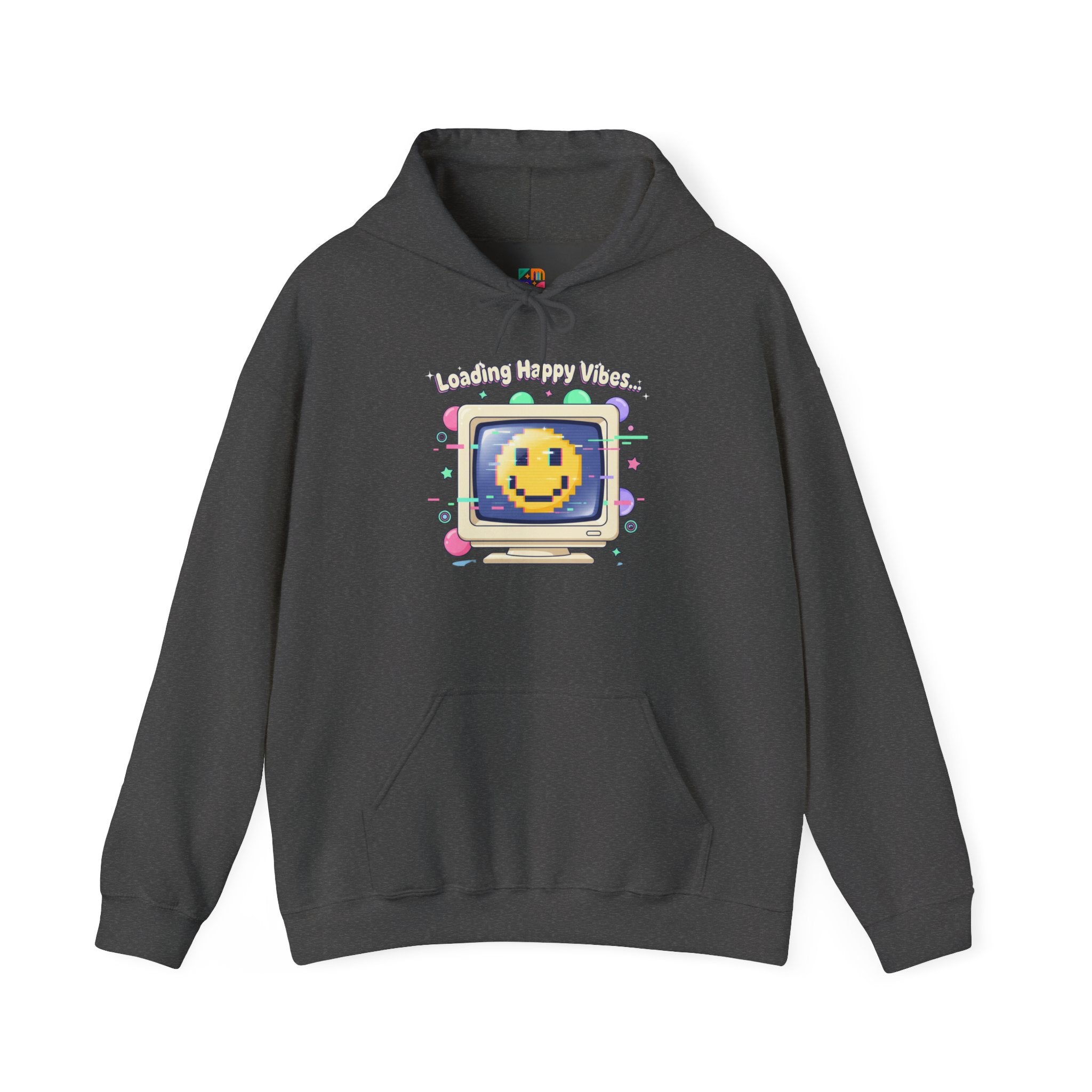 Virtual Pet Popup Hoodie | Y2K retro tech, pixel smile interface