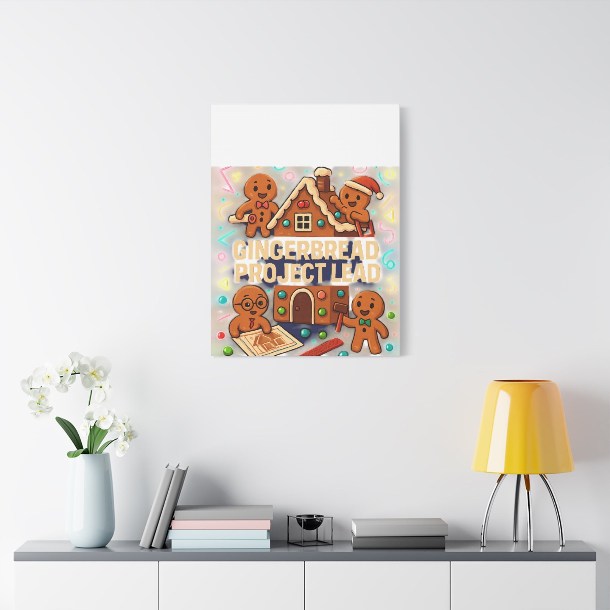 Gingerbread Project Lead Canvas Art — Holiday Kitchen Wall Decor