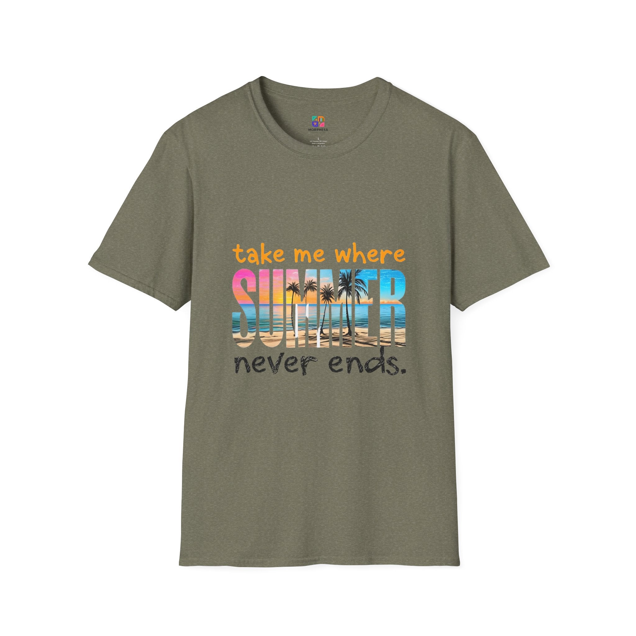 Summer Vibes Unisex T-Shirt | Take Me Where Summer Never Ends | Casual Wear, Vacation Shirt, Beach Tee, Gift Idea, Summer Collection