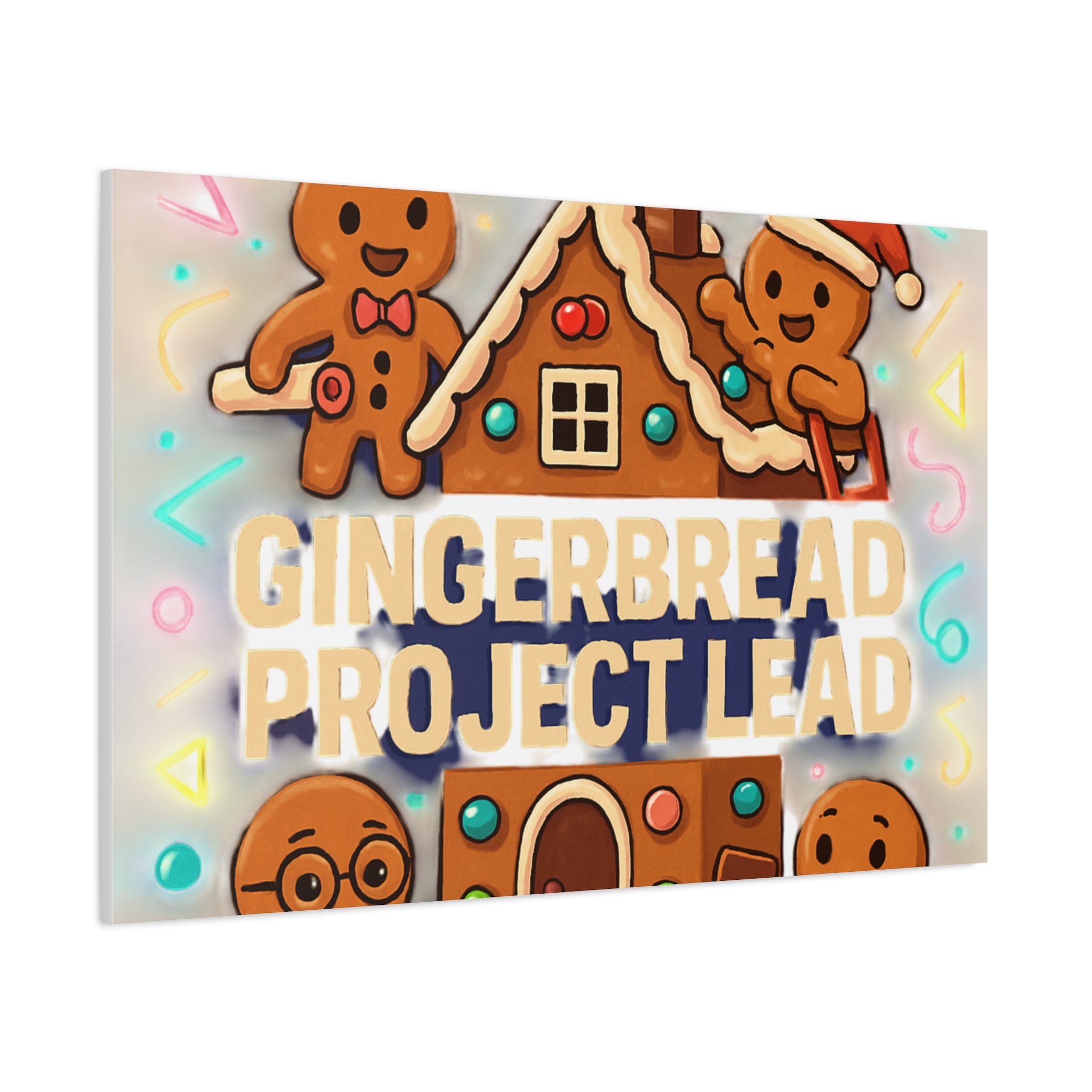 Gingerbread Project Lead Canvas Art — Holiday Kitchen Wall Decor