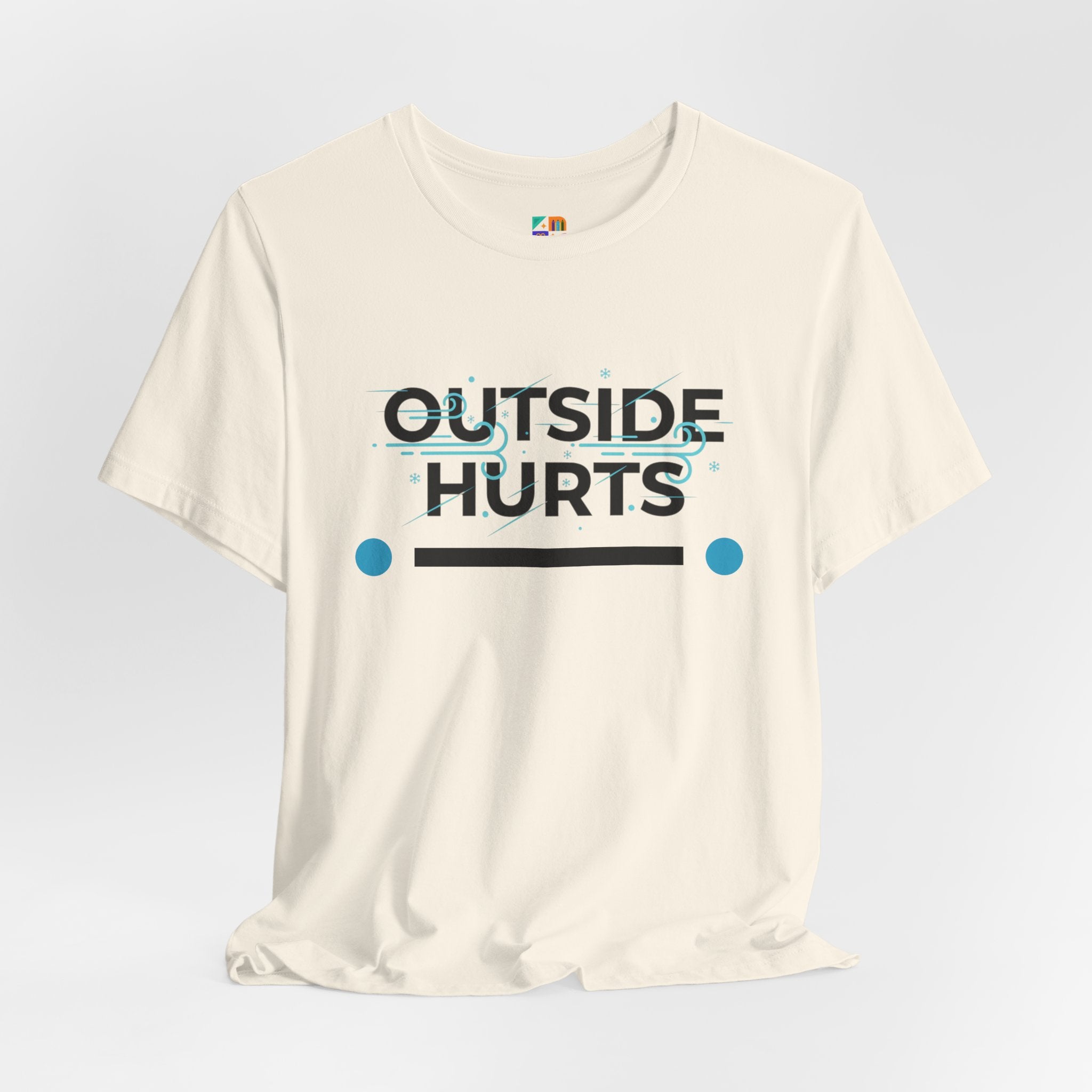 OUTSIDE HURTS Tee | minimalist winter shirt, cold humor