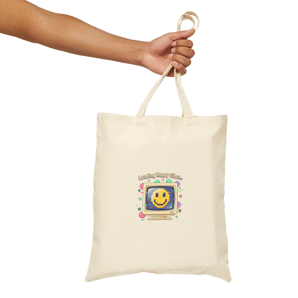 Smiley Retro OS Popup Tote, Y2K Pixel Tech Nostalgia