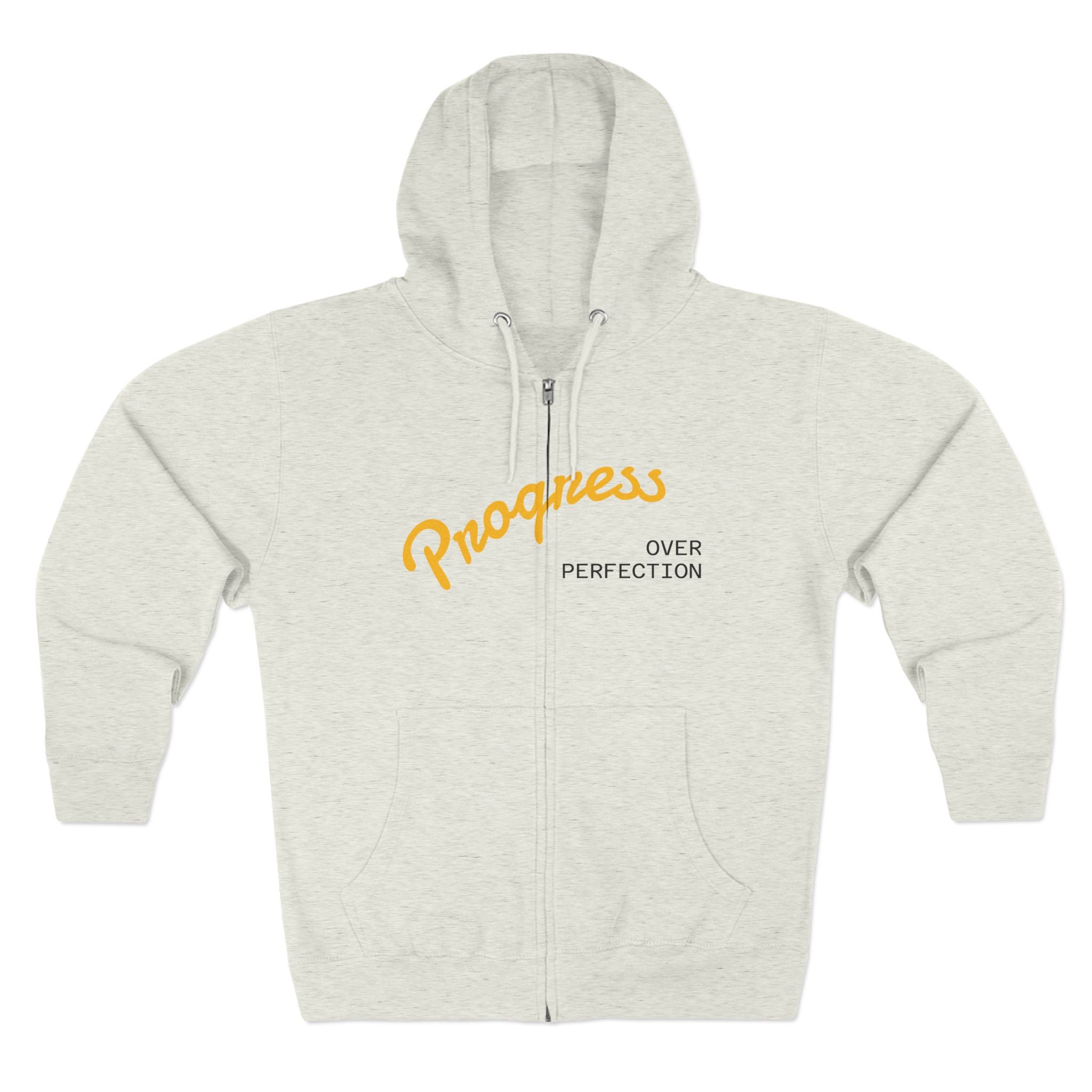Progress Over Perfection hoodie | Motivational Zip Hoodie, Progress Is Made Quote
