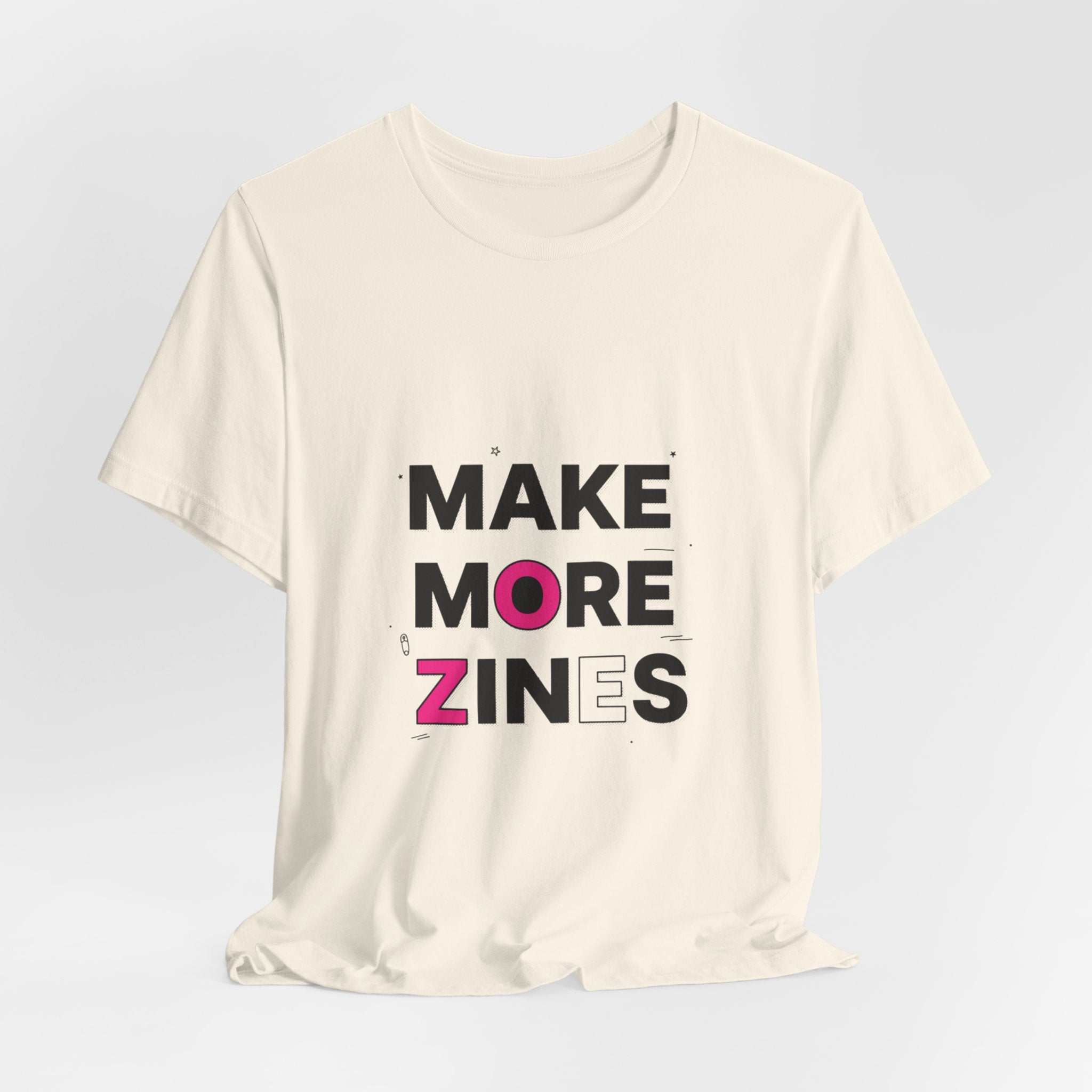MAKE MORE ZINES Tee | ransom collage shirt, zine style cutout letters