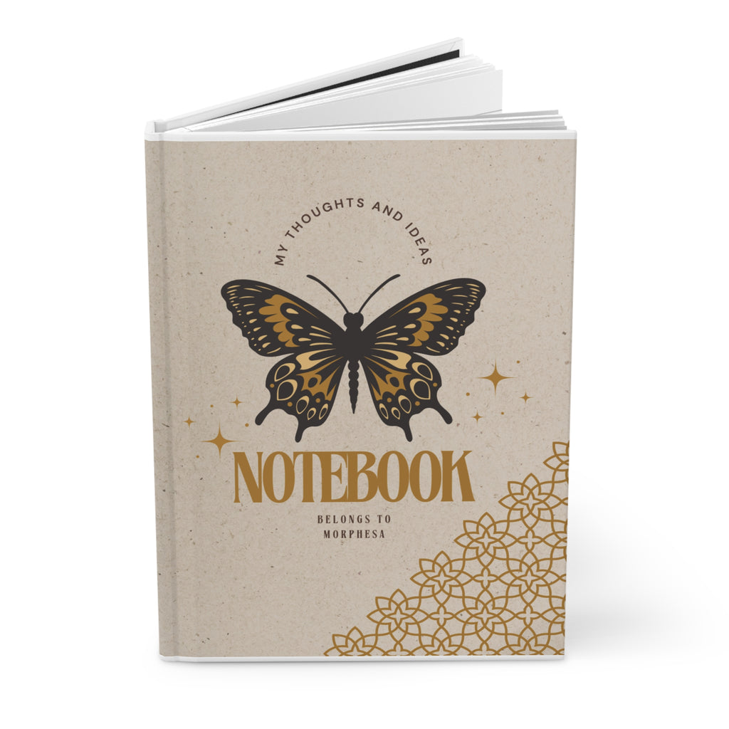 Butterfly-Inspired Hardcover Journal for Thoughts & Ideas, Perfect for Writers, Students, Gifts, Eco-Friendly, Notebooks, Mental Wellness