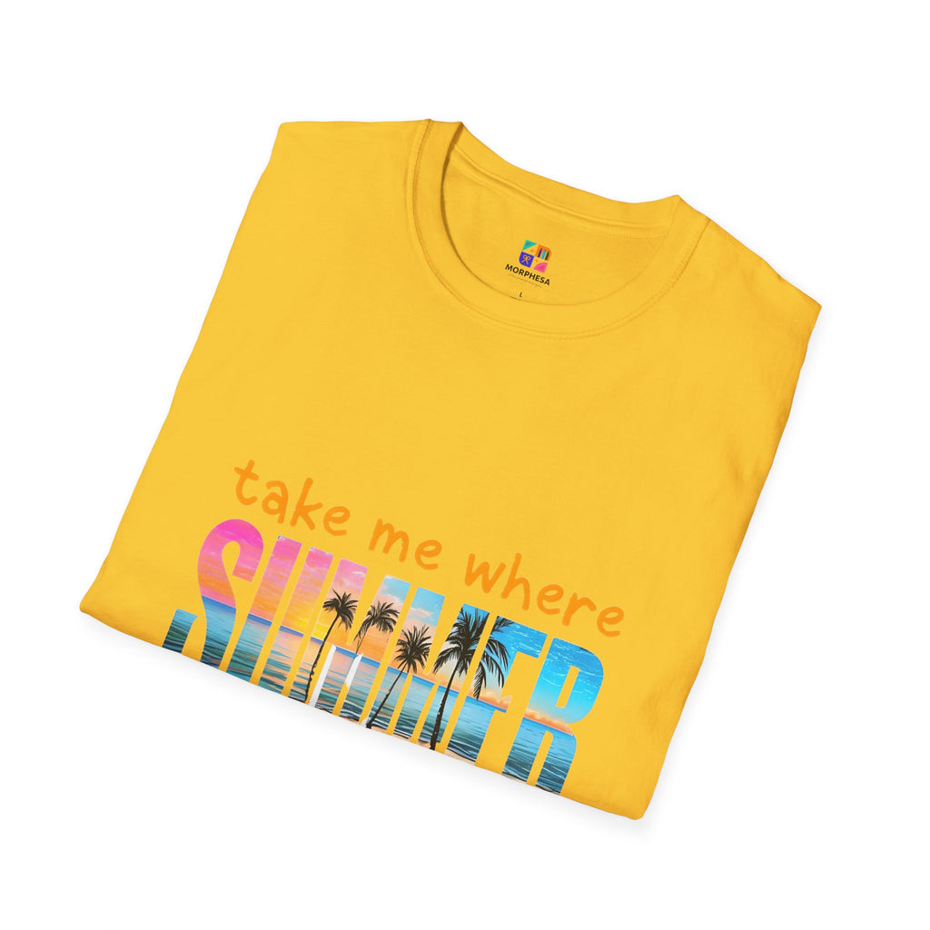 Summer Vibes Unisex T-Shirt | Take Me Where Summer Never Ends | Casual Wear, Vacation Shirt, Beach Tee, Gift Idea, Summer Collection