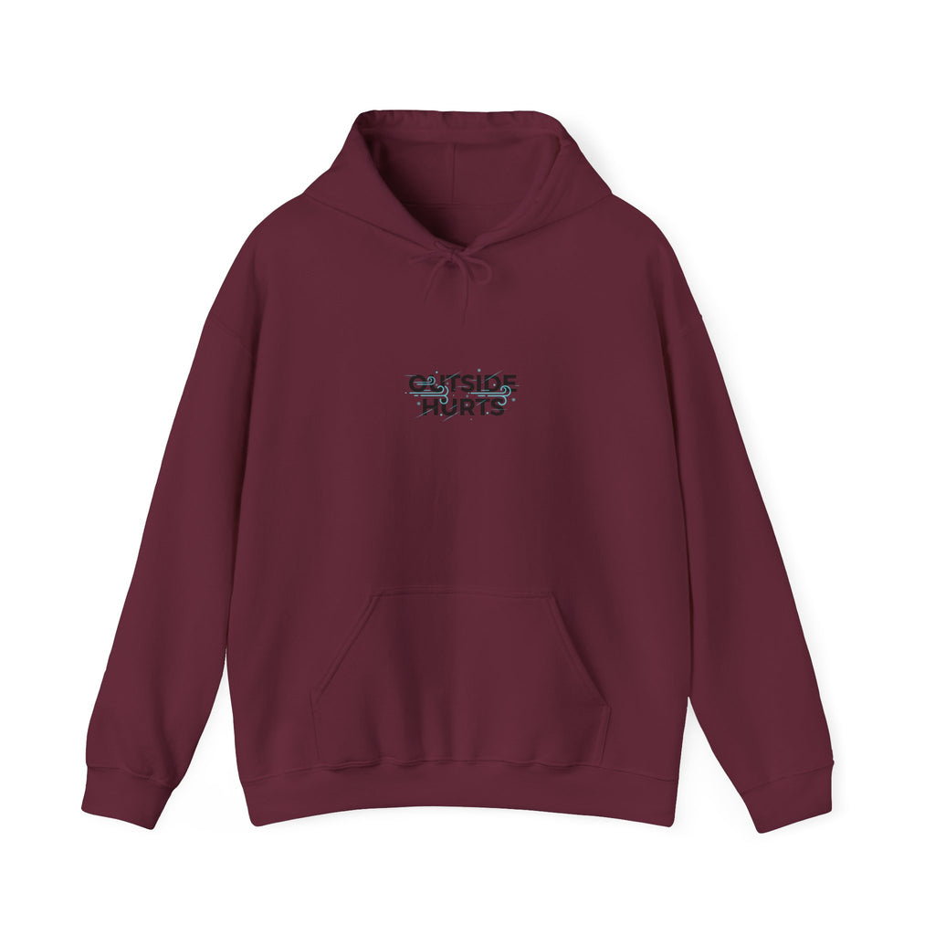 OUTSIDE HURTS Hoodie | wind-chill minimalism, winter meme