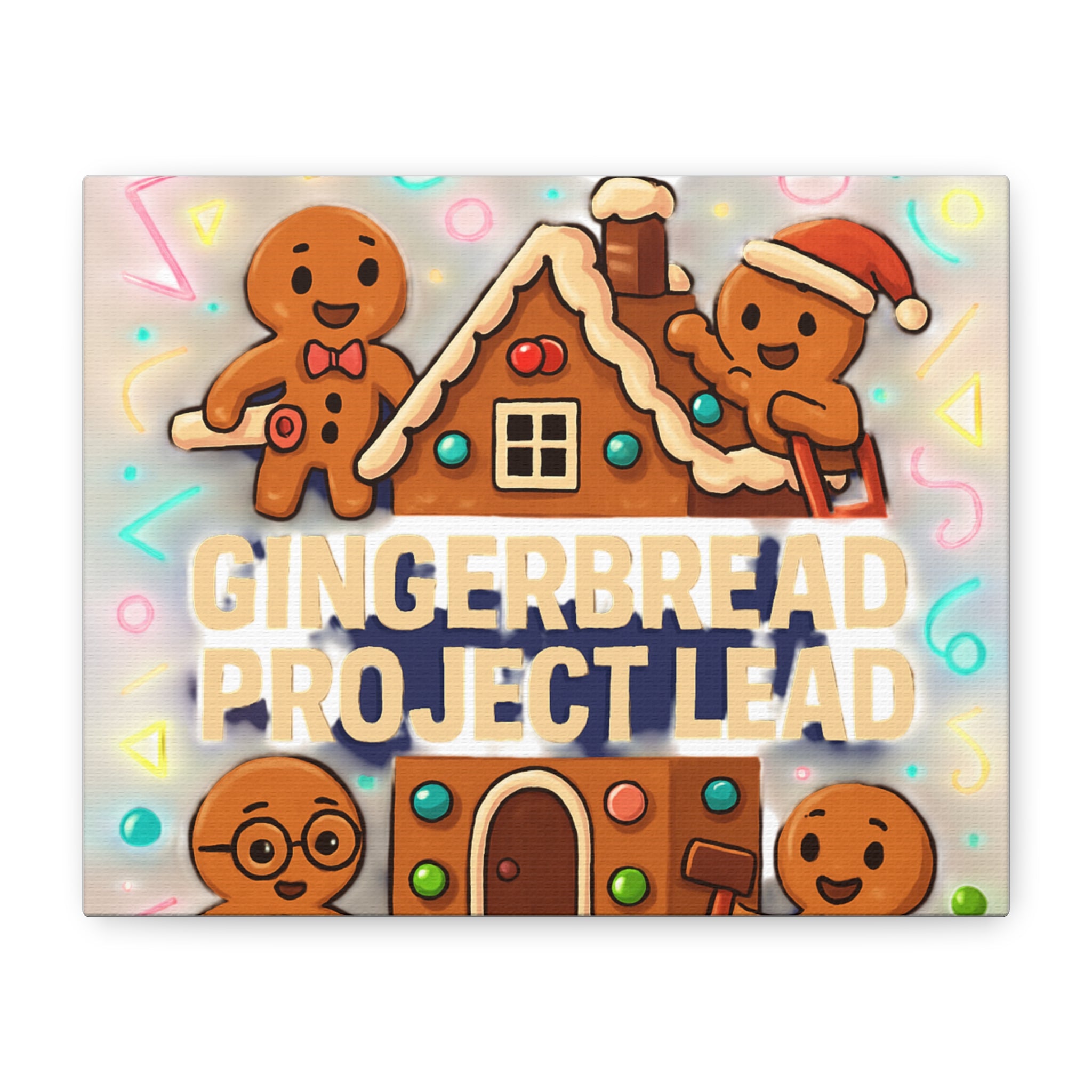 Gingerbread Project Lead Canvas Art — Holiday Kitchen Wall Decor