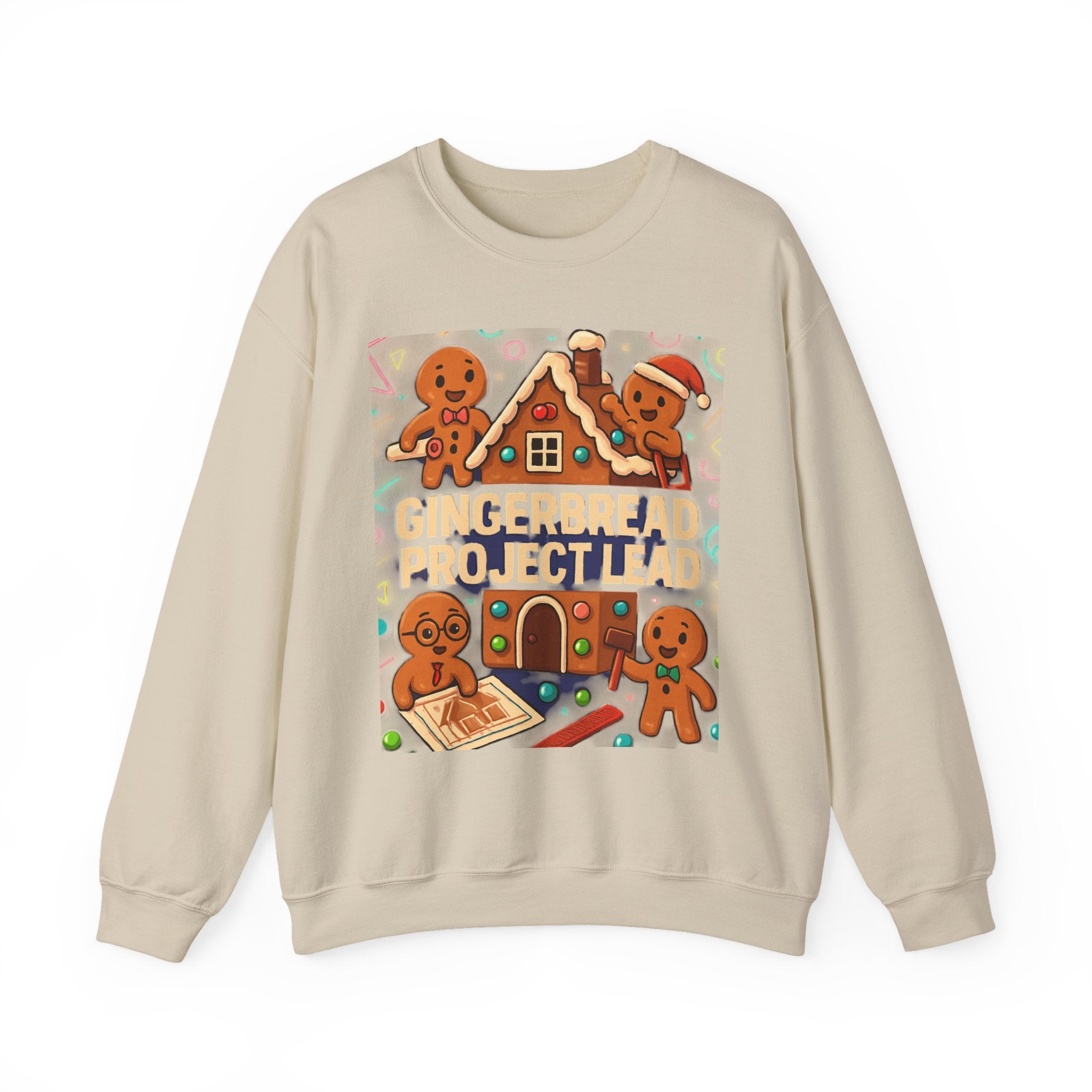 Gingerbread Project Lab Sweatshirt — Cute Holiday Cookie House Crewneck