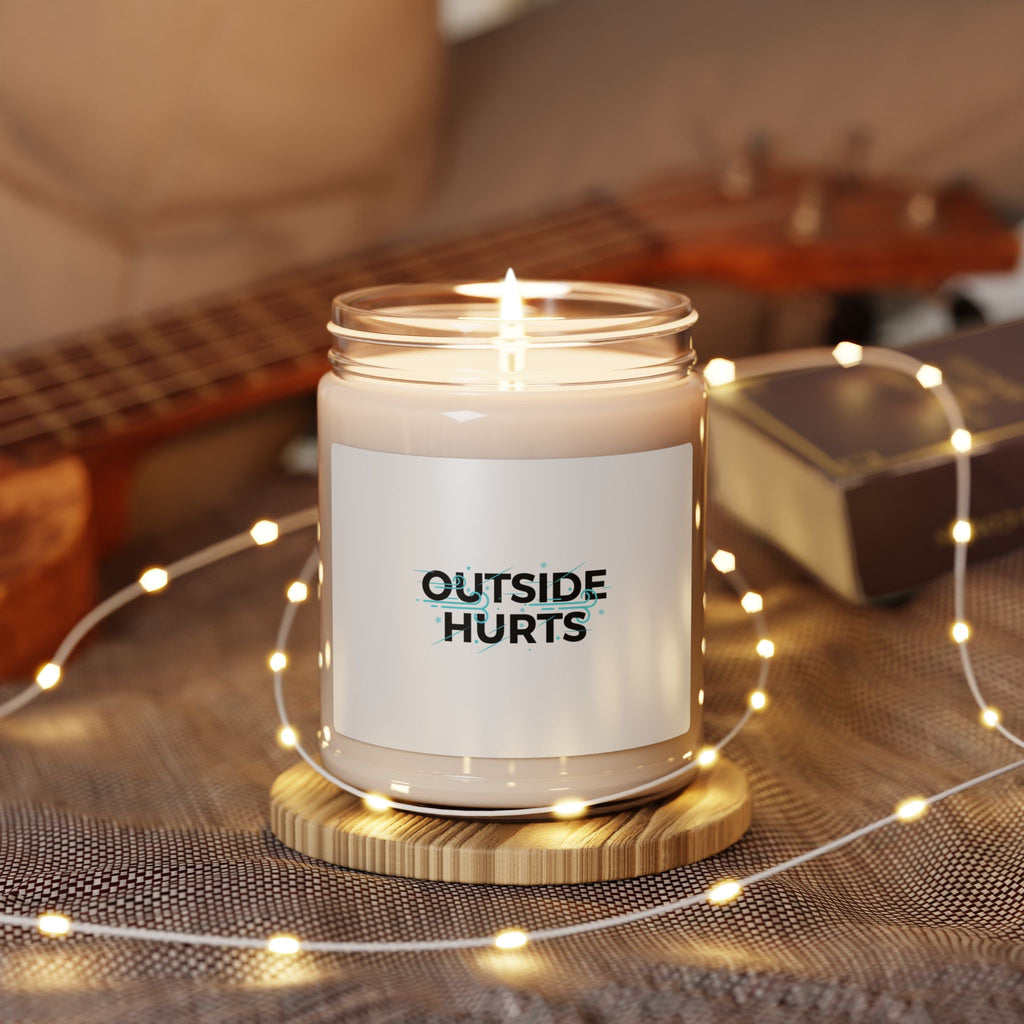 OUTSIDE HURTS Soy Candle, Minimalist Winter Meme, Cold Humor
