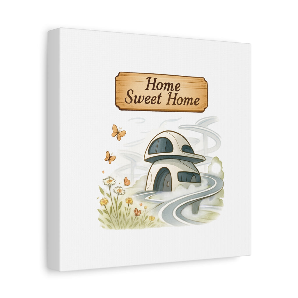 Home Sweet Home Canvas Wall Art — Cozy Cottage Matte Stretched Canvas