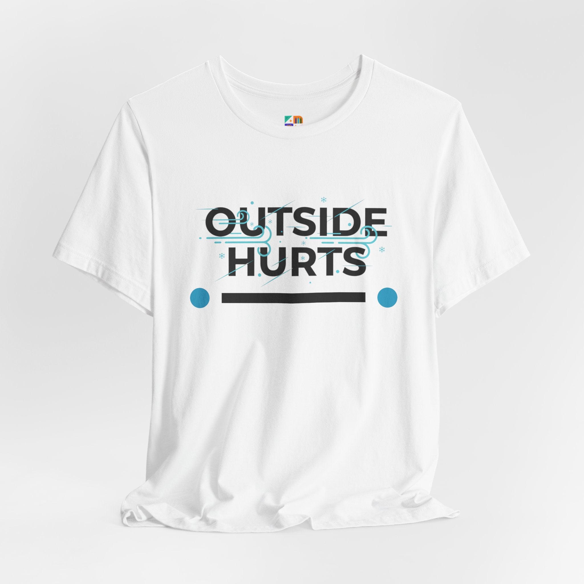 OUTSIDE HURTS Tee | minimalist winter shirt, cold humor