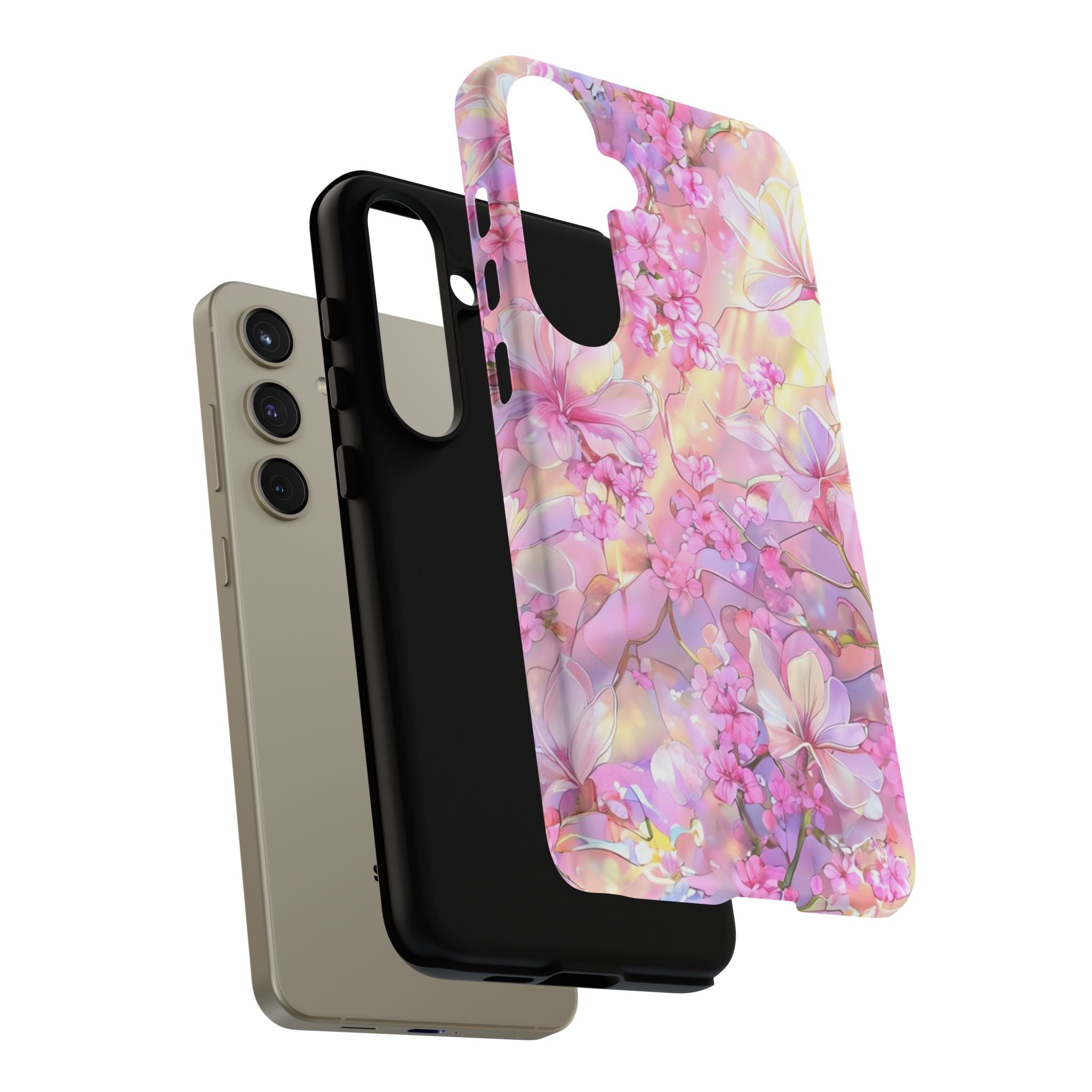 Floral Elegance Tough Phone Case – Dual-Layer Protection for iPhone 17/16/15 & Samsung | Glossy or Matte Finish | Morphesa