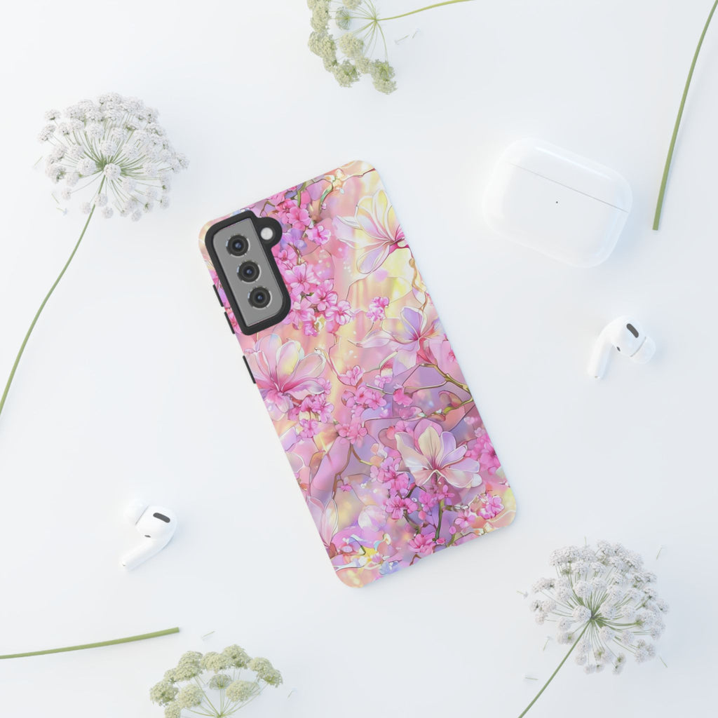 Floral Elegance Tough Phone Case – Dual-Layer Protection for iPhone 17/16/15 & Samsung | Glossy or Matte Finish | Morphesa