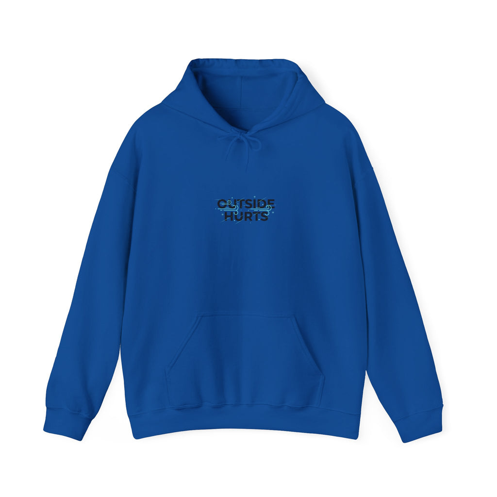OUTSIDE HURTS Hoodie | wind-chill minimalism, winter meme